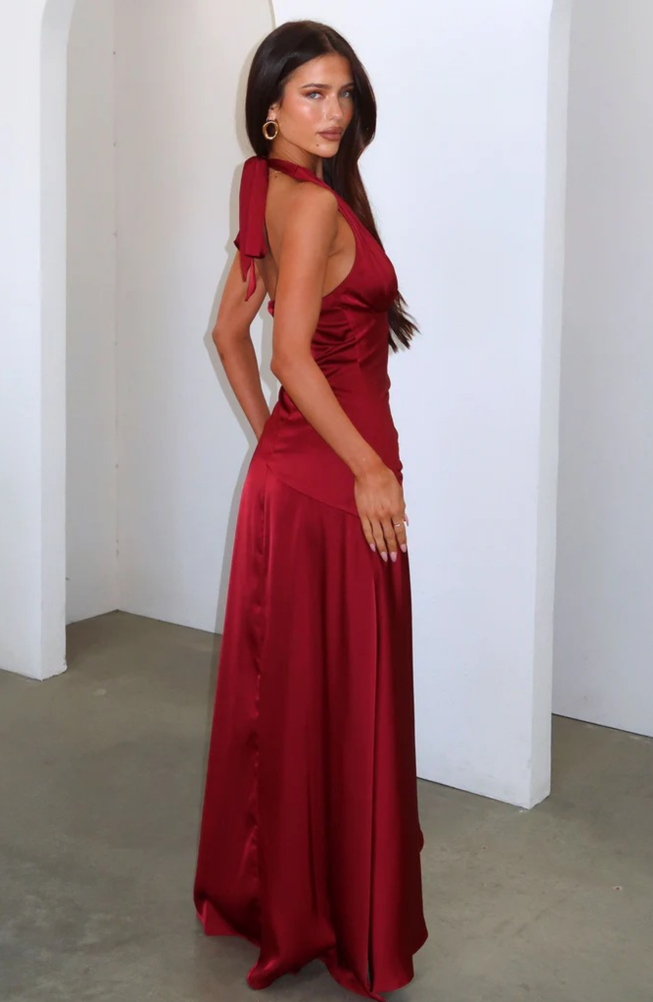 luna satin maxi dress White Satin Luna Maxi Dress
