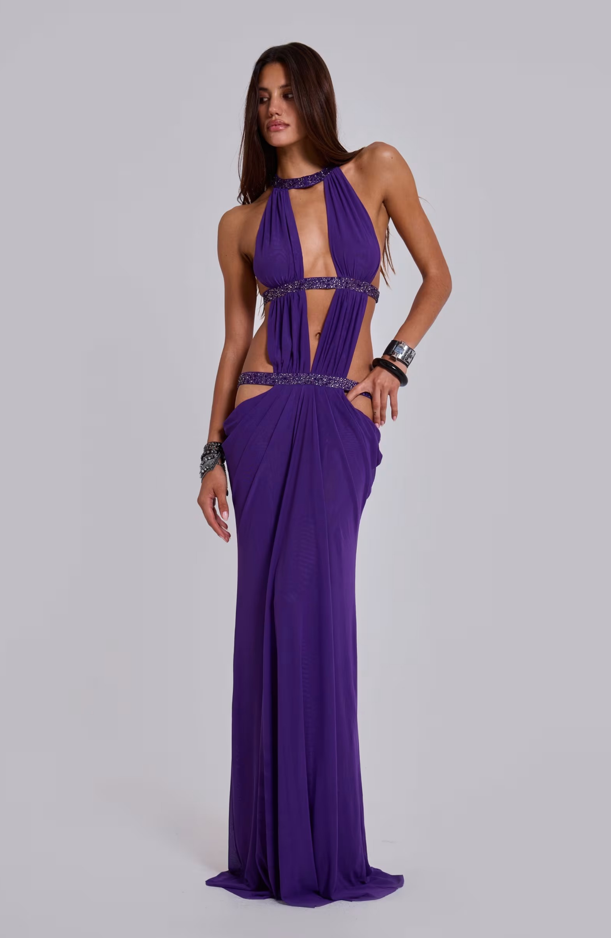 Eden Cut Goddess Maxi Dress, Purple / XS Eden Cut Goddess Maxi Dress, Purple / XS