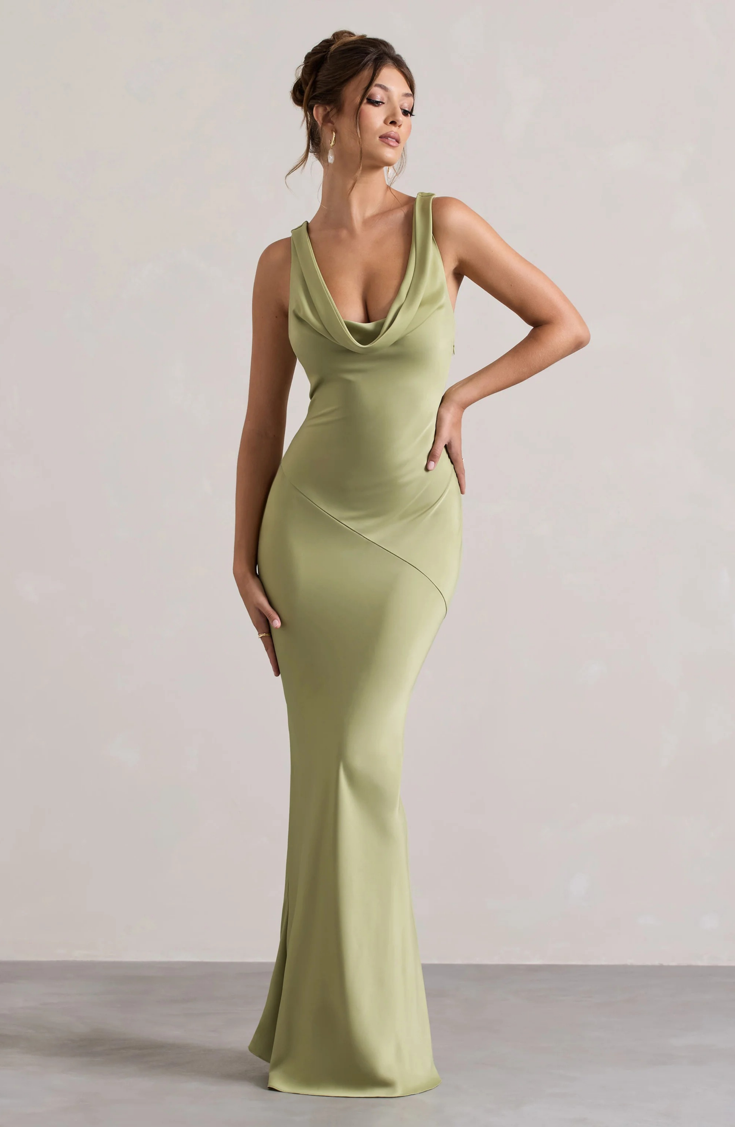 Serena Satin Cowl Gown Maxi dress