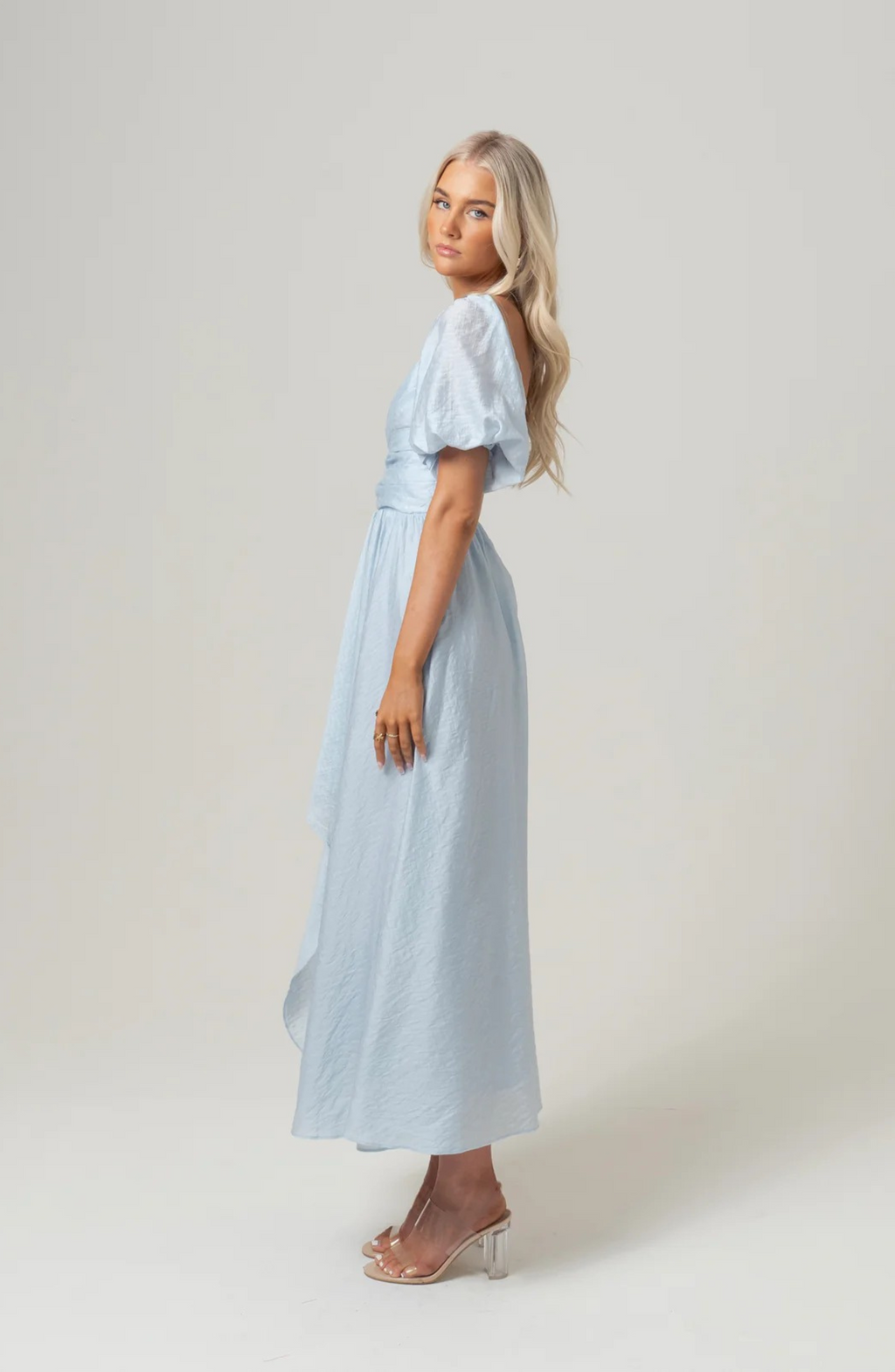 BRIDGET PUFF SLEEVE MAXI DRESS WITH SLIDE SLIT