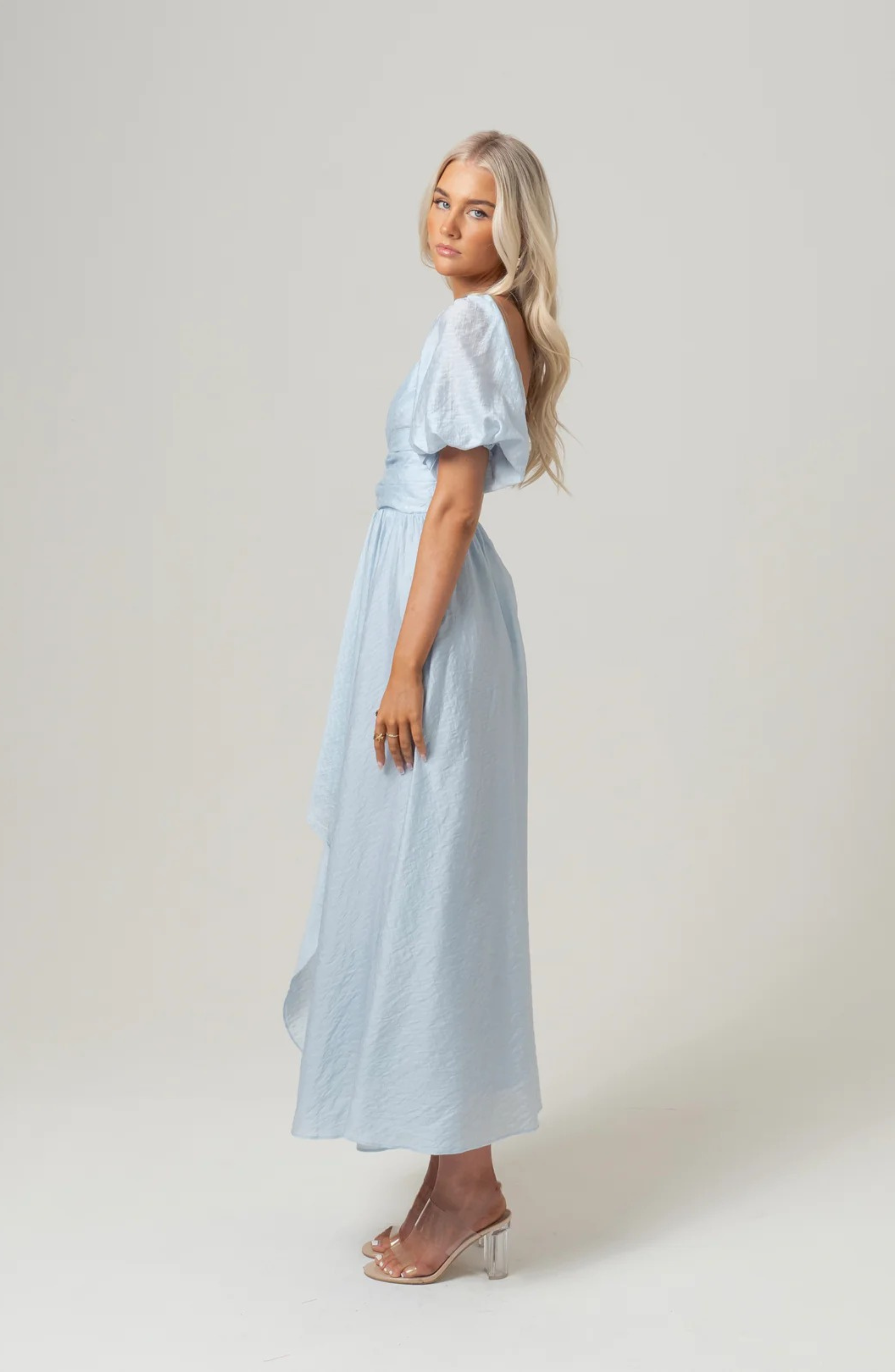 BRIDGET PUFF SLEEVE MAXI DRESS WITH SLIDE SLIT