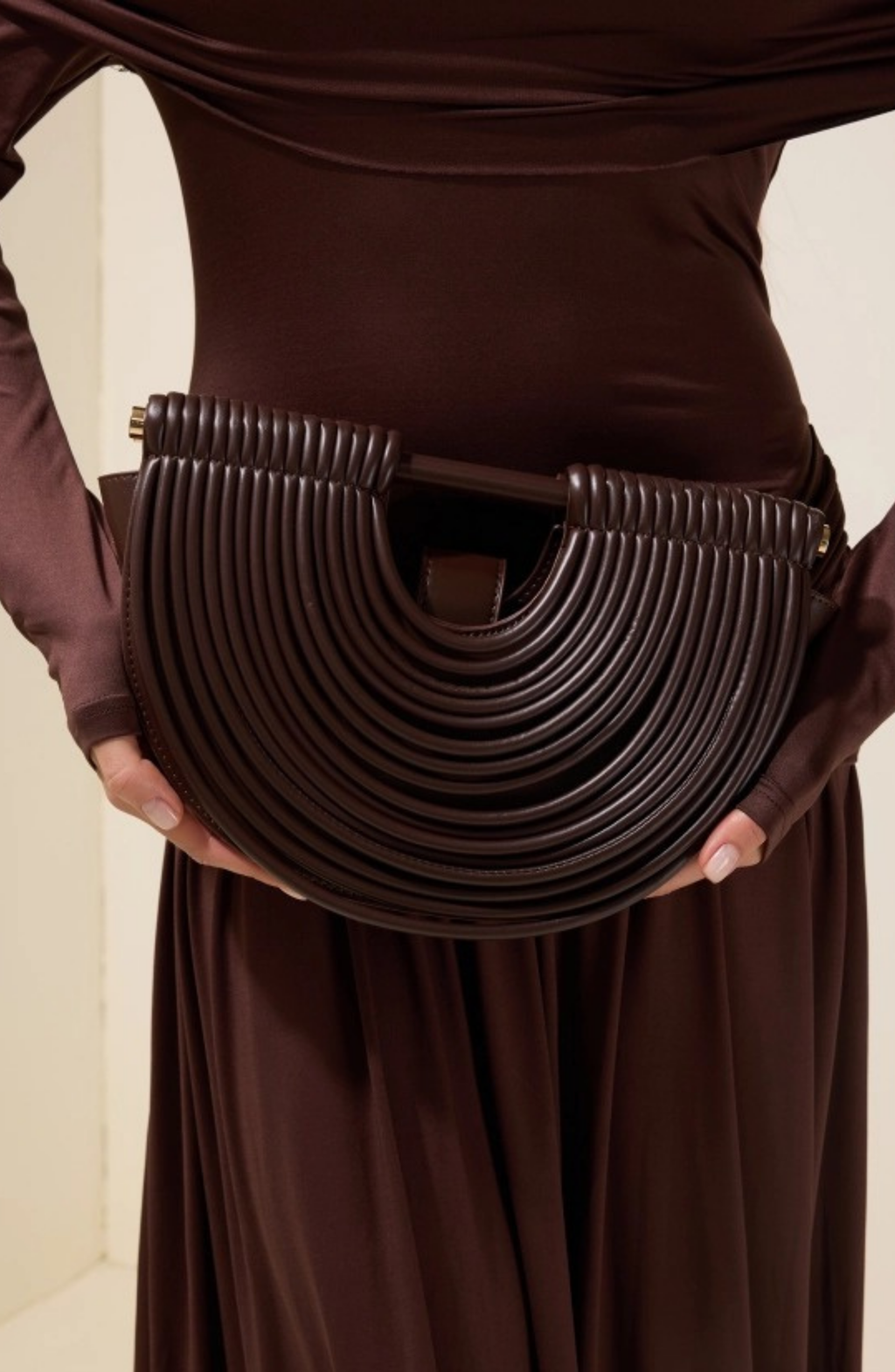 PU Semi-Circular Woven Bag