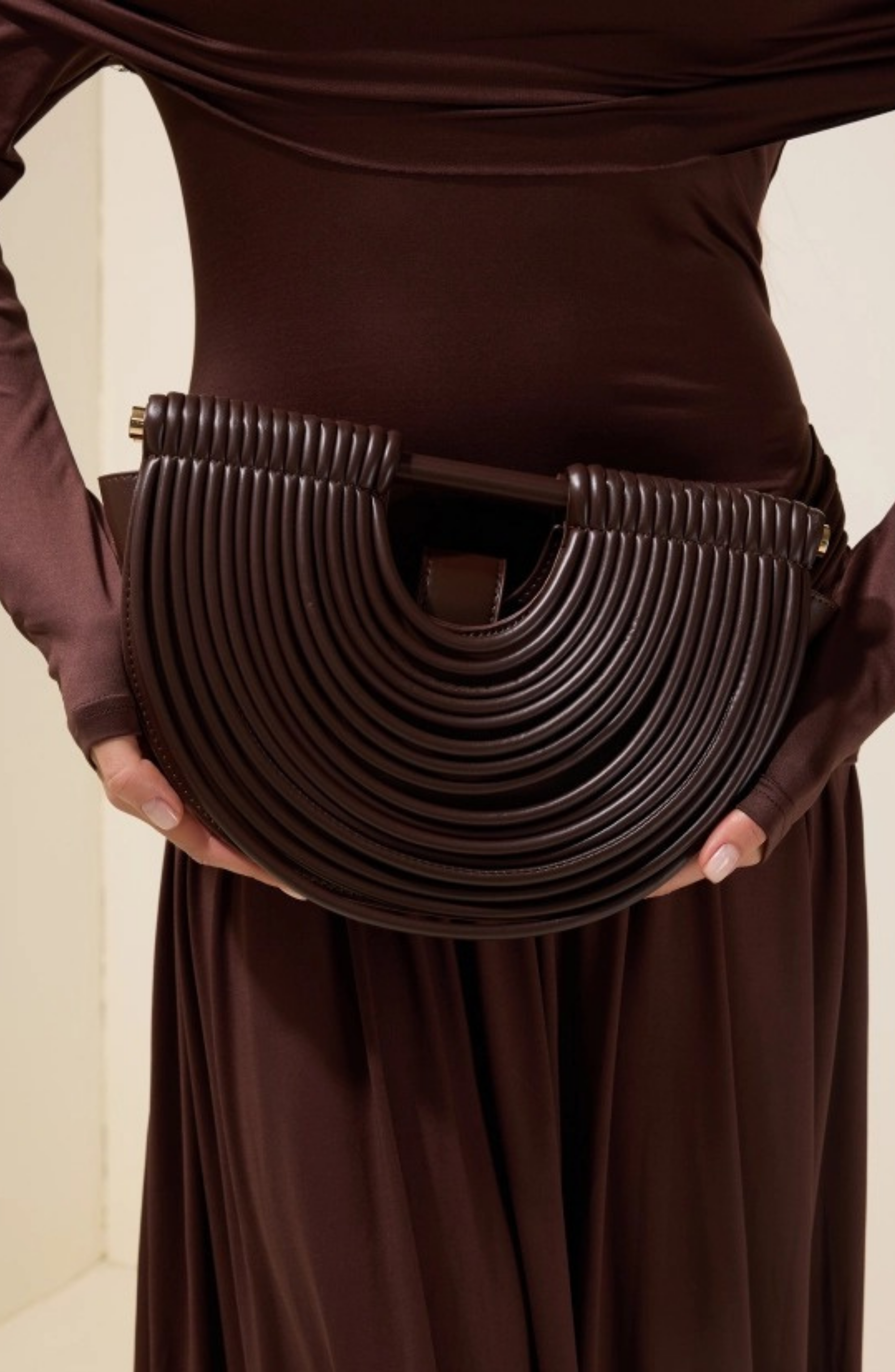 PU Semi-Circular Woven Bag