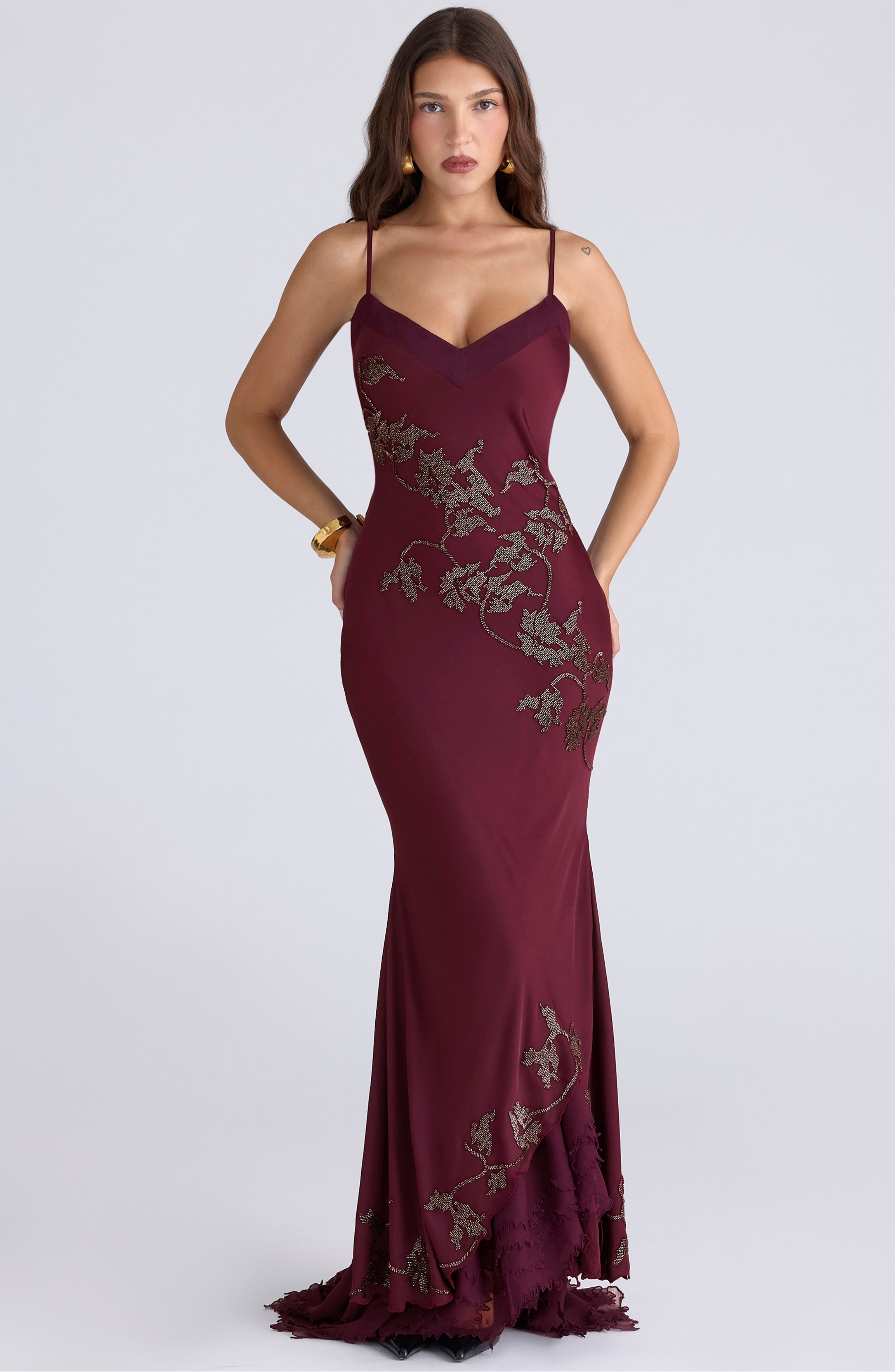 Midnight Bordeaux Maxi Dress