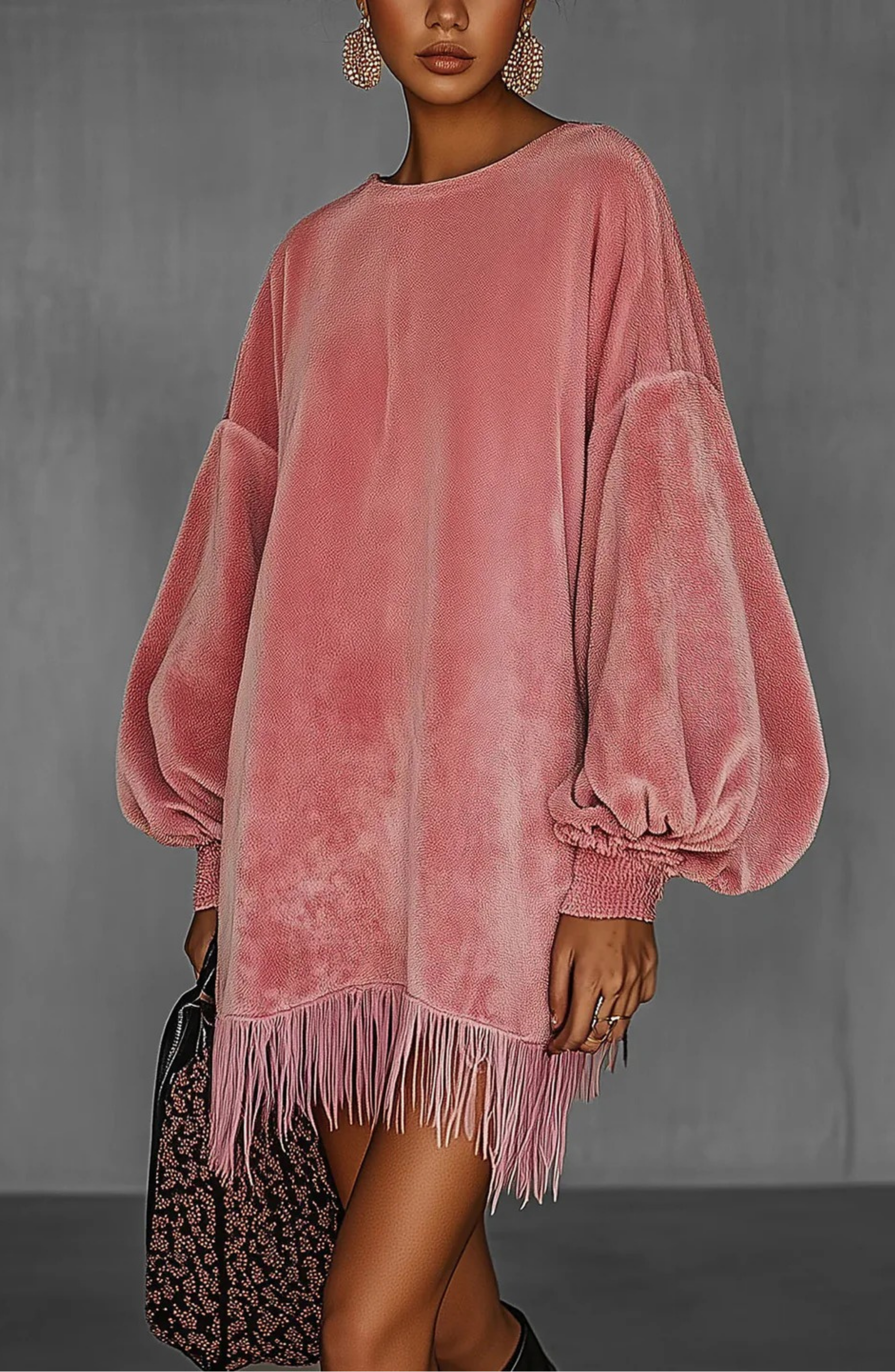 Suede Faux Oversized Dress