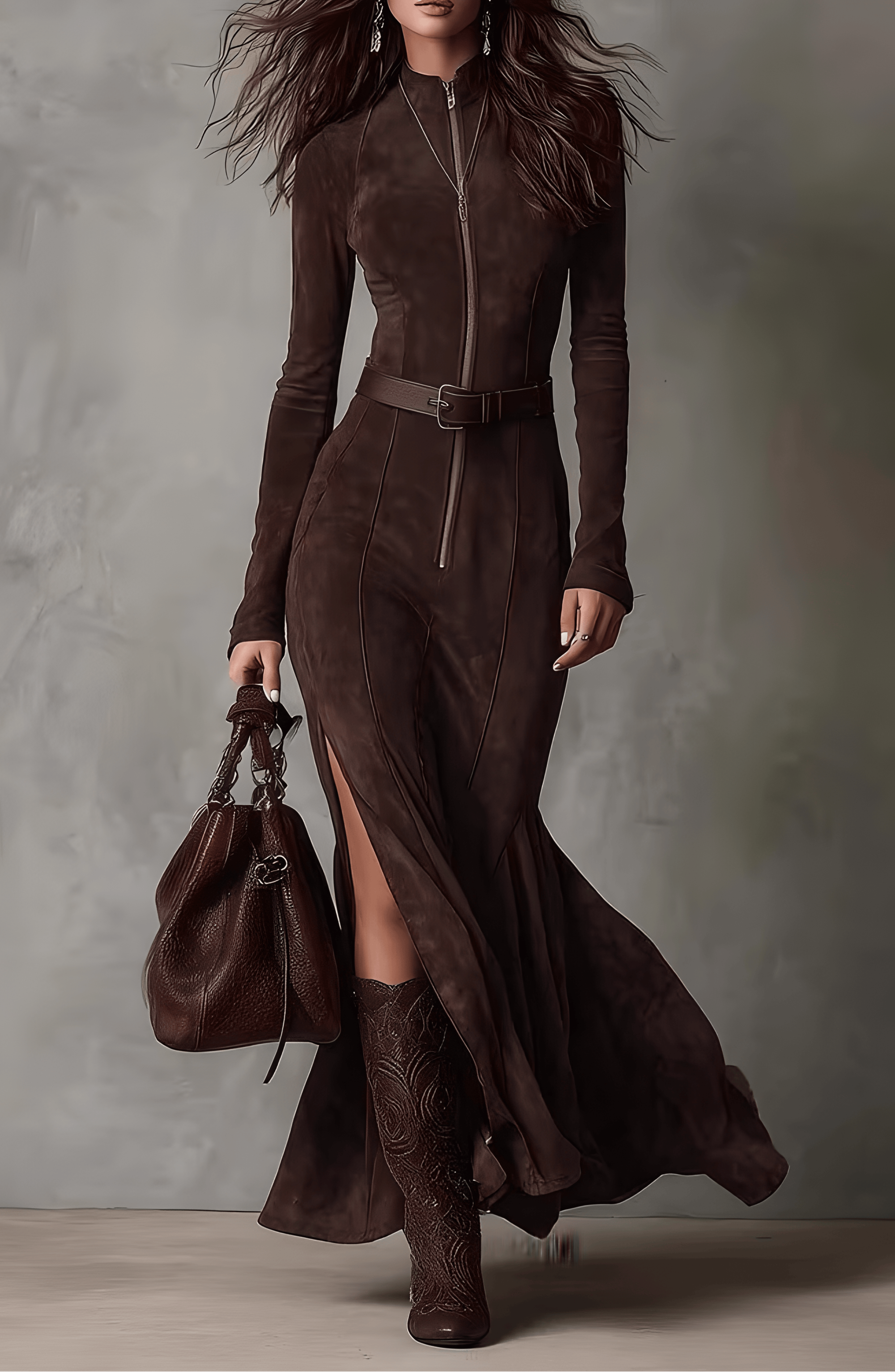 Atelier Suede Maxi Dress