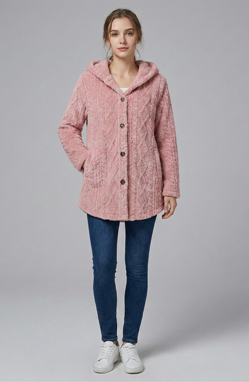 Long Hooded Wool Cardigan