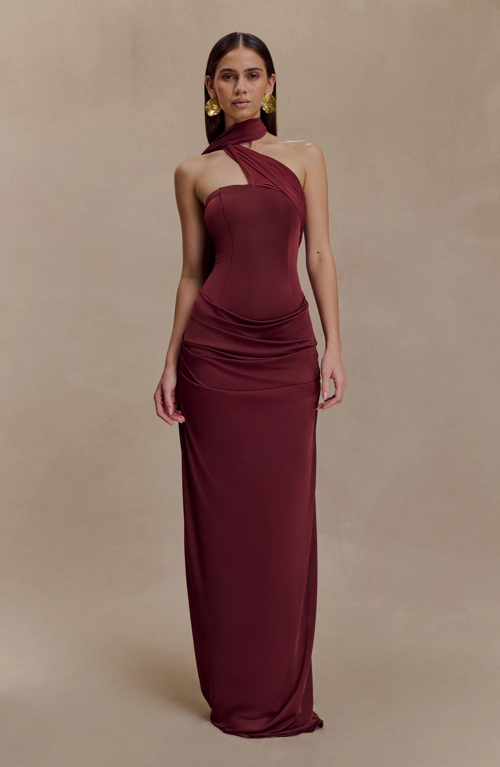Mattea Wine Gown Maxi Dress