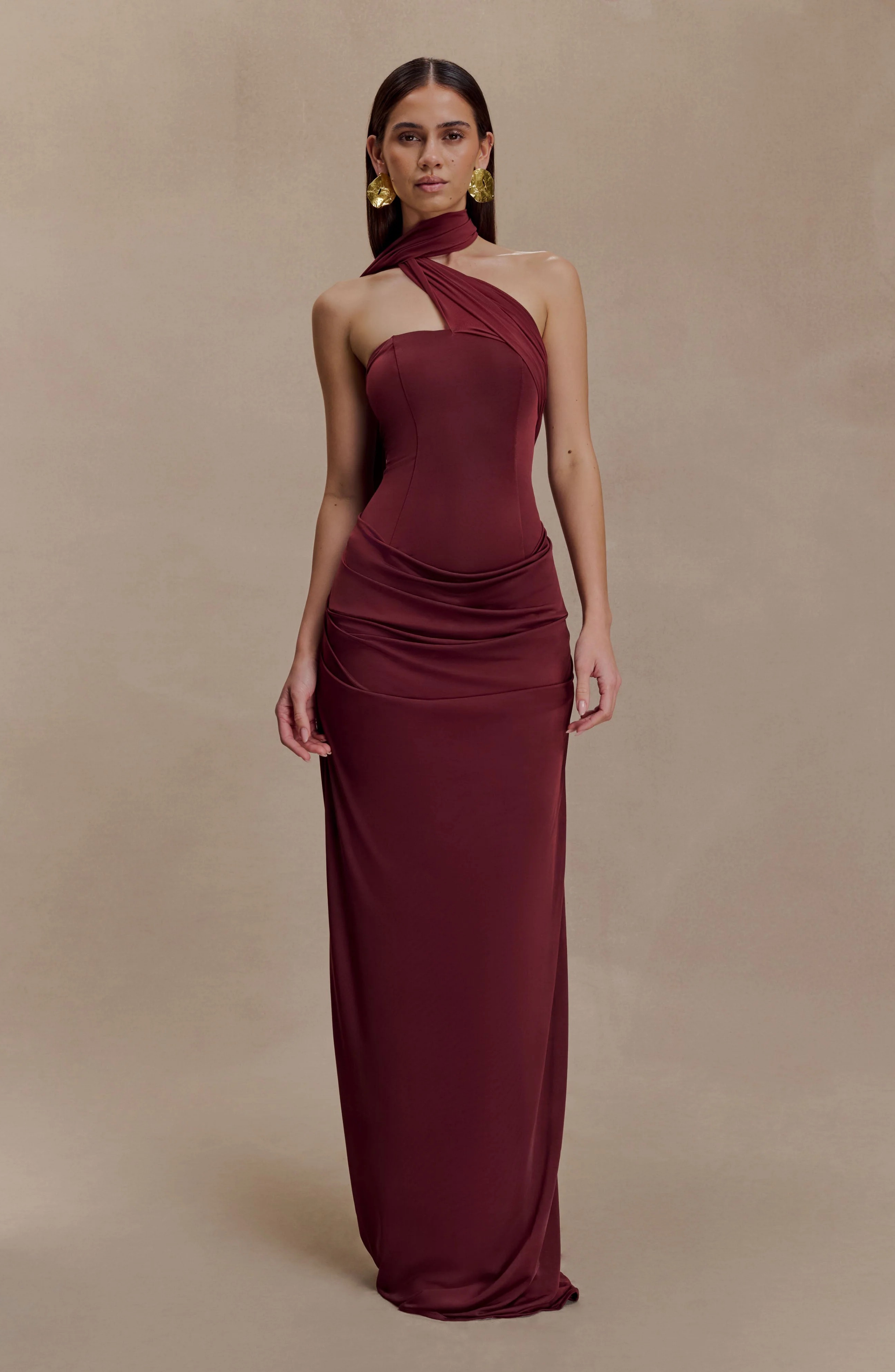 Mattea Wine Gown Maxi Dress