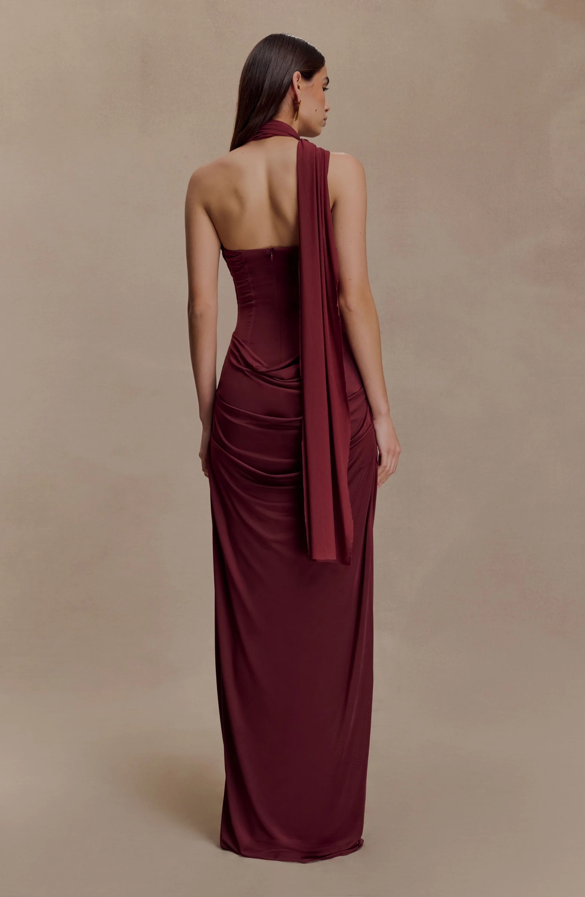Mattea Wine Gown Maxi Dress