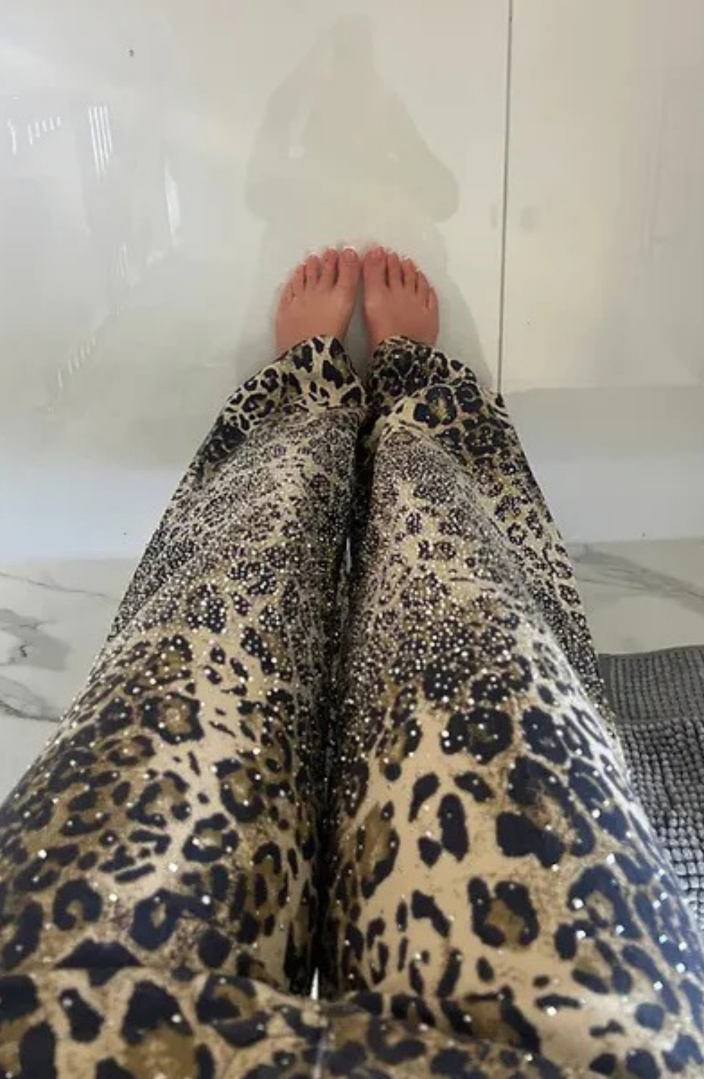 Leopard Straight Diamanté Jeans