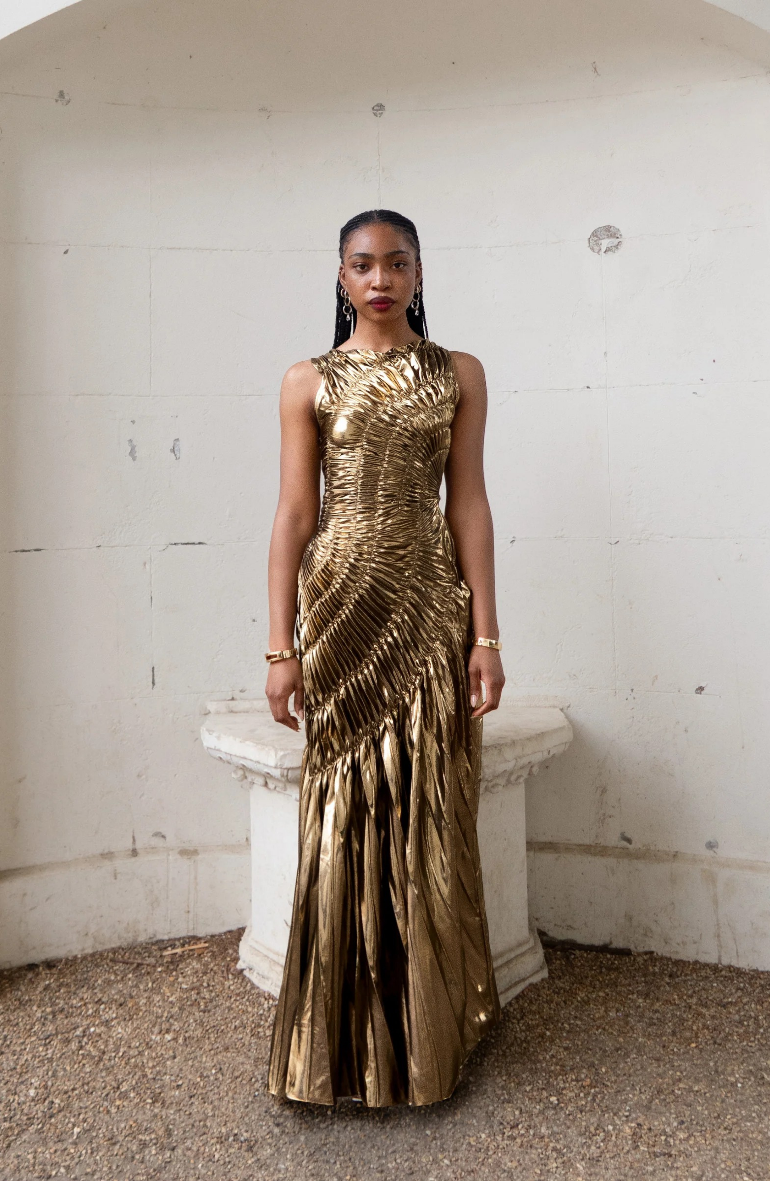 Fossil Dress Floor Length Metallic