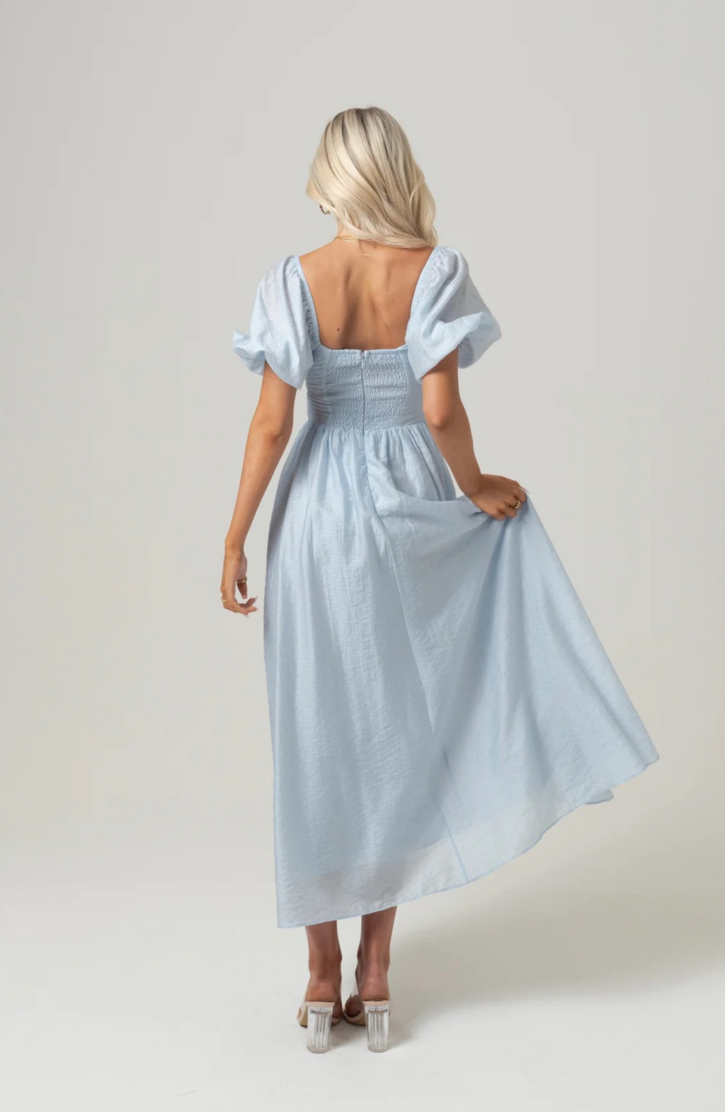 BRIDGET PUFF SLEEVE MAXI DRESS WITH SLIDE SLIT