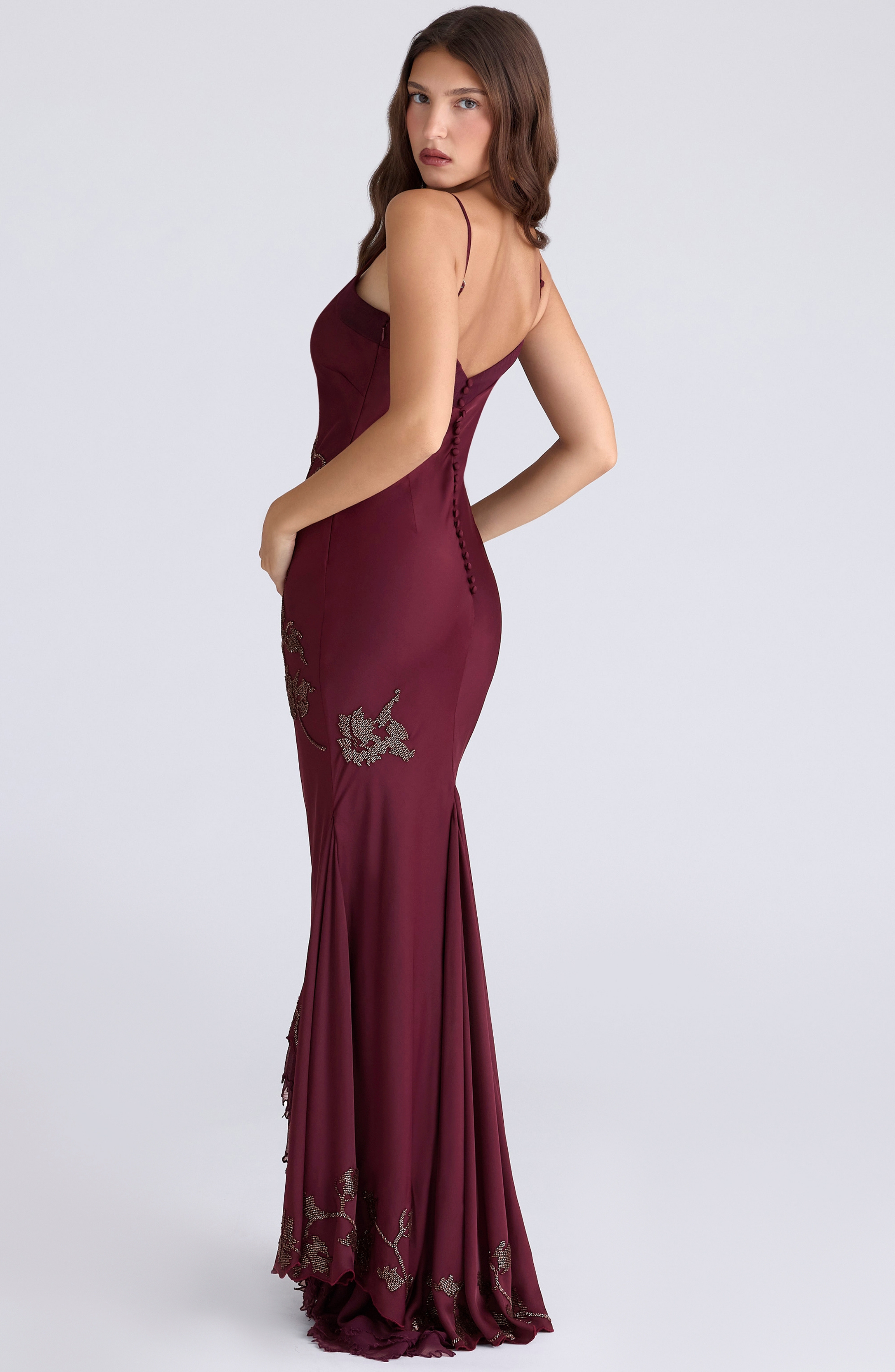 Midnight Bordeaux Maxi Dress