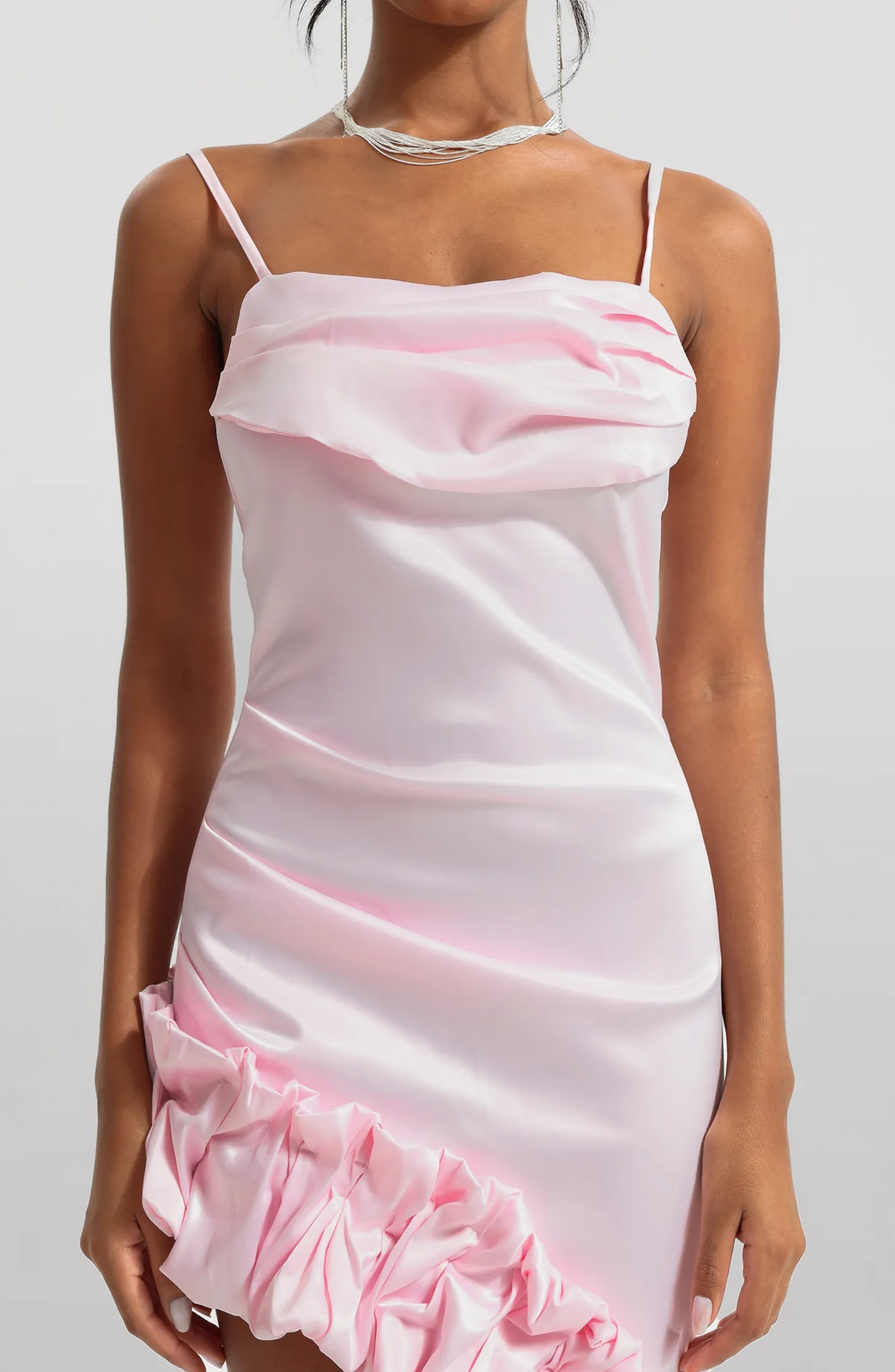 SOLID SLEEVELESS ARGARIC LACE MIDI GRESS