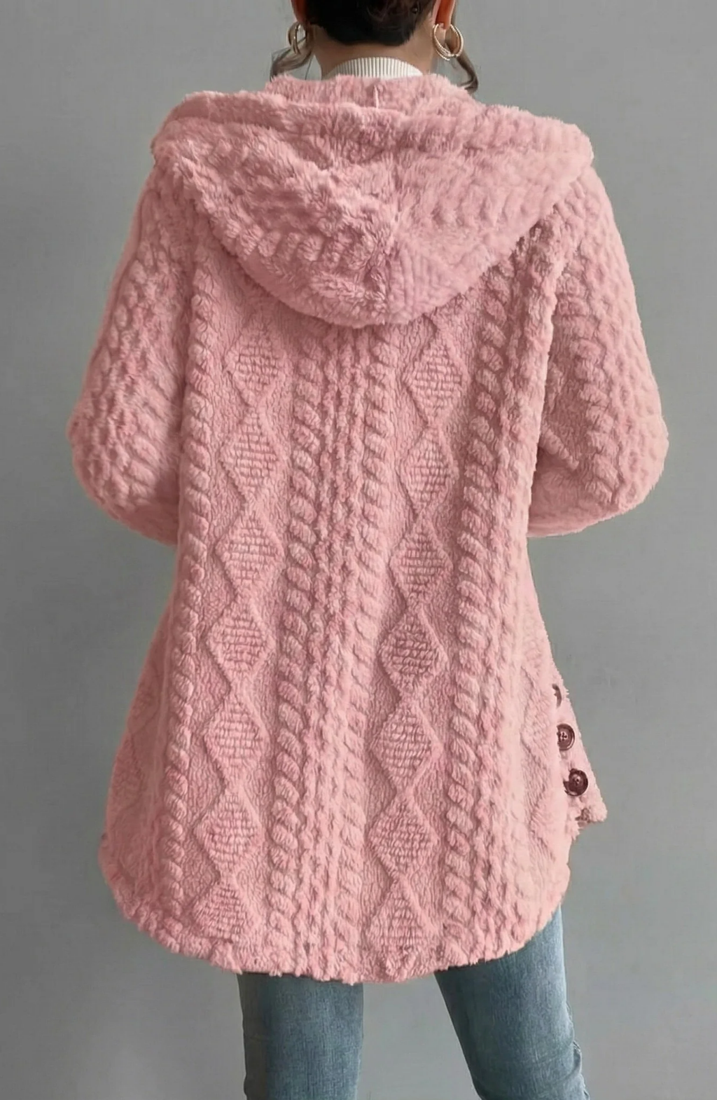 Long Hooded Wool Cardigan