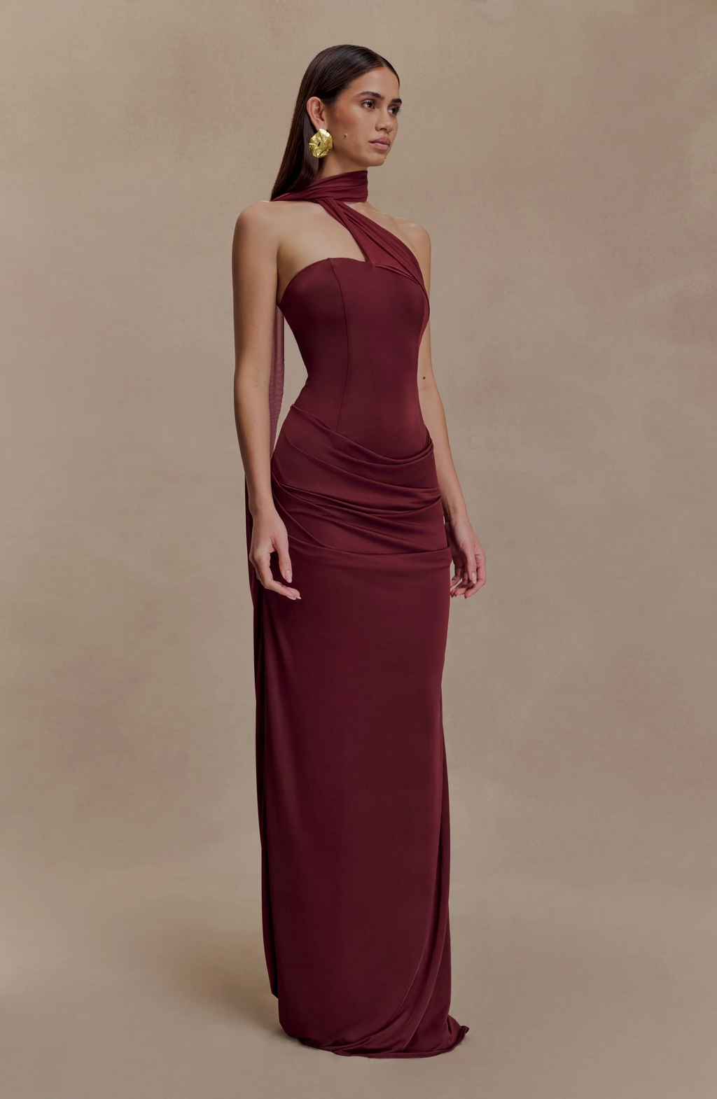 Mattea Wine Gown Maxi Dress