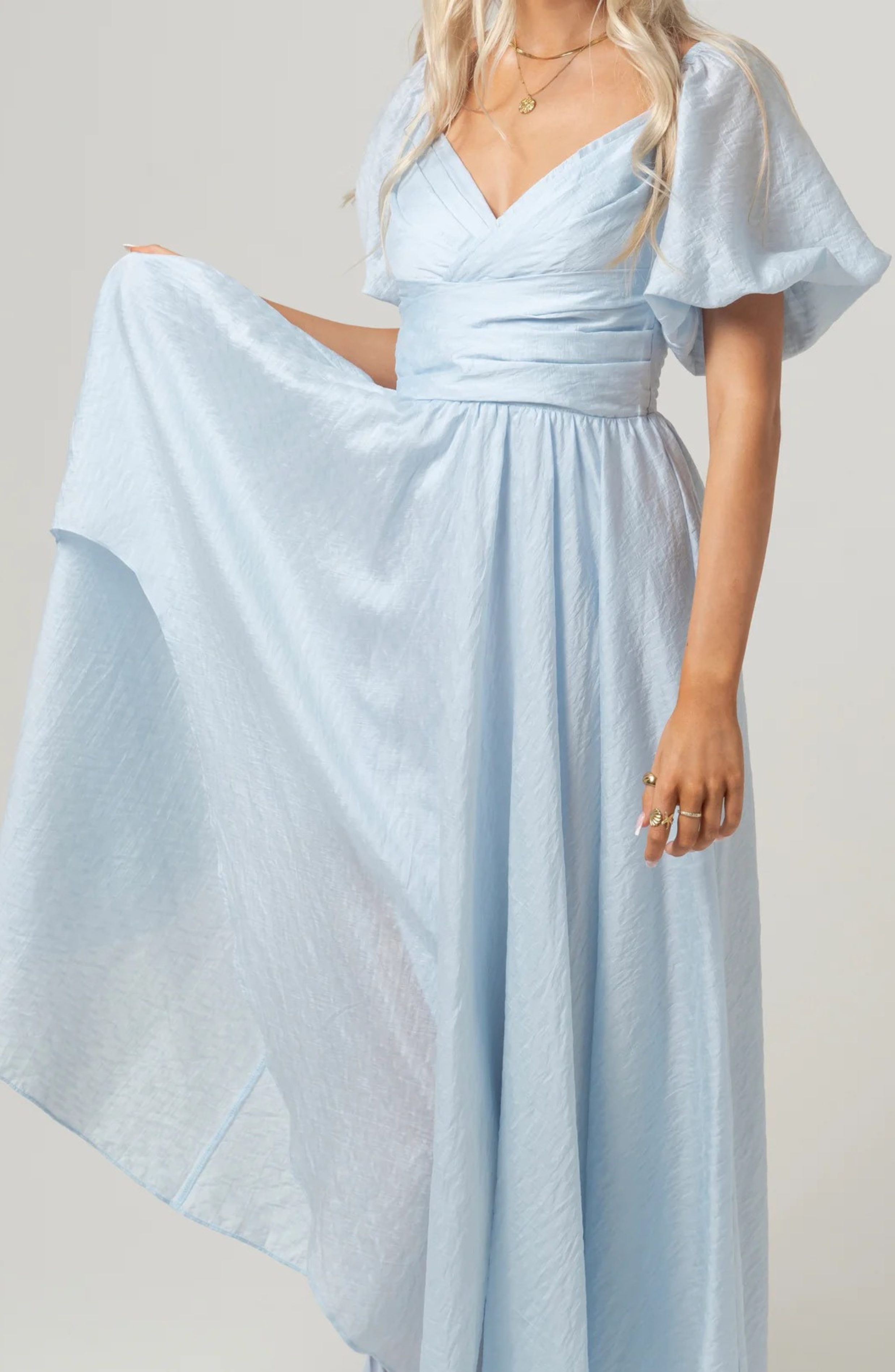 BRIDGET PUFF SLEEVE MAXI DRESS WITH SLIDE SLIT