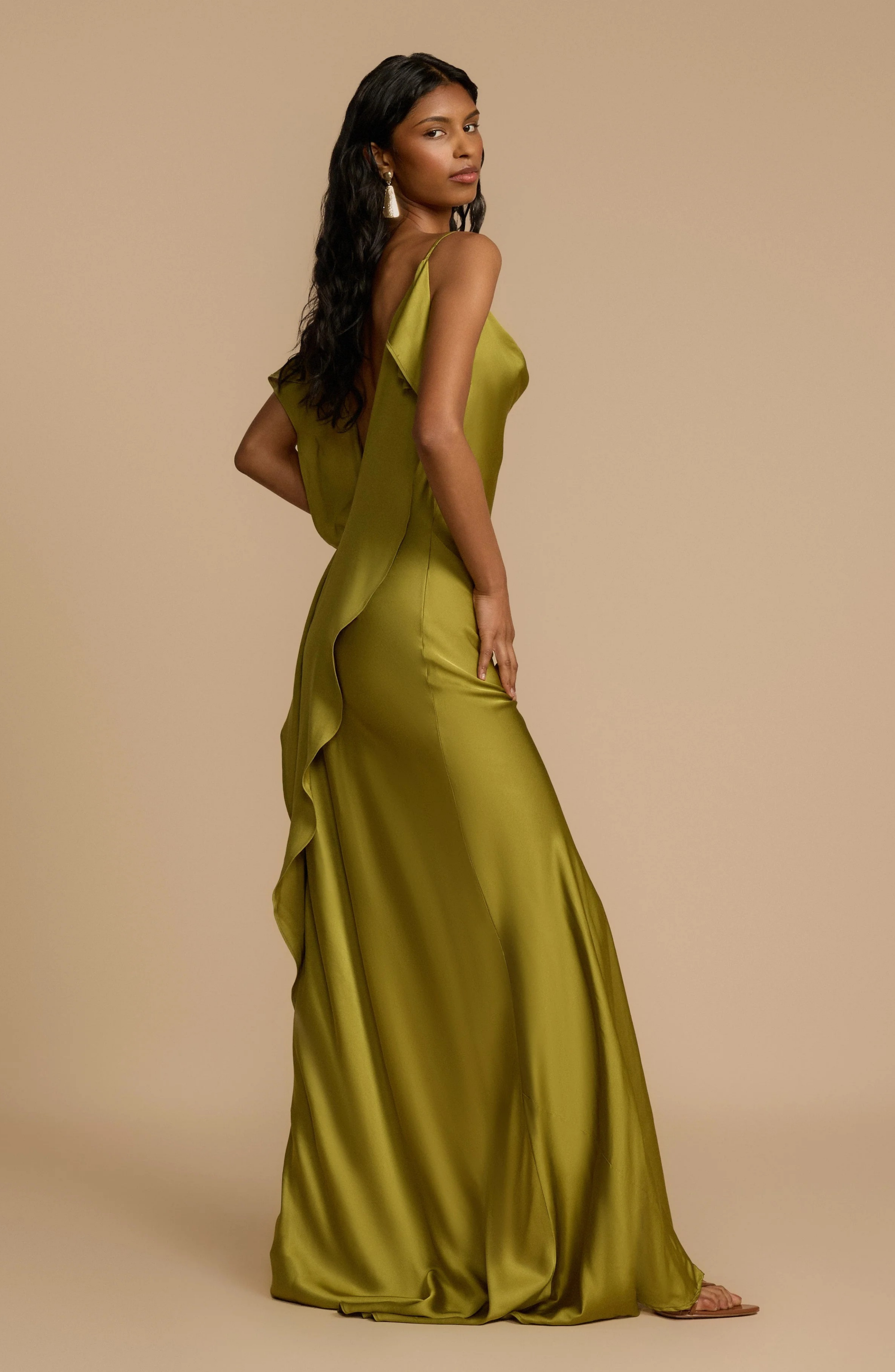 Satin Side High Slit Maxi Dress