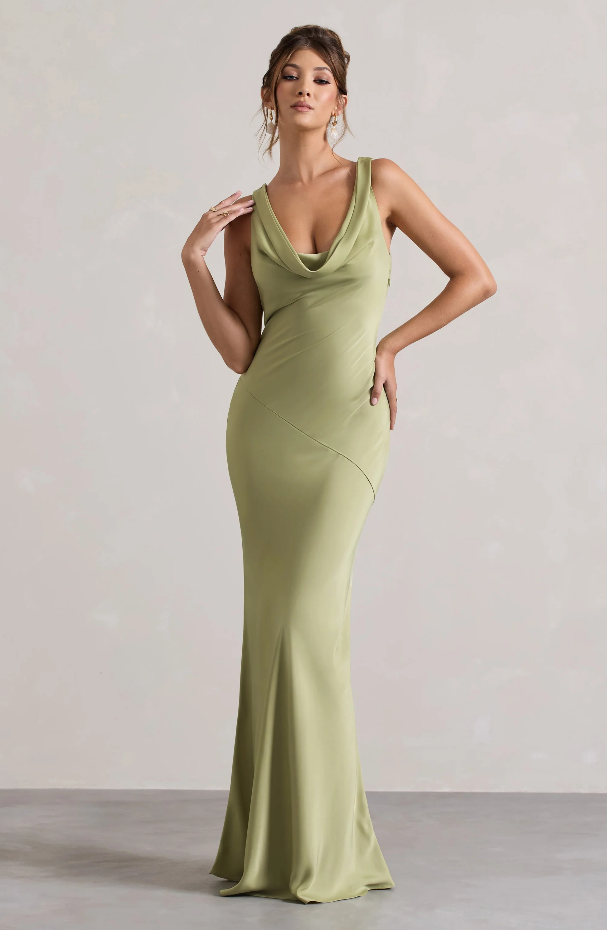 Serena Satin Cowl Gown Maxi dress