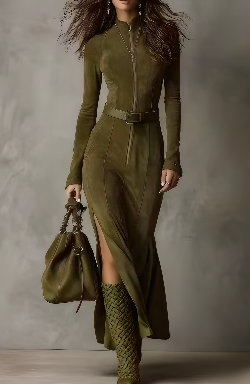 Atelier Suede Maxi Dress