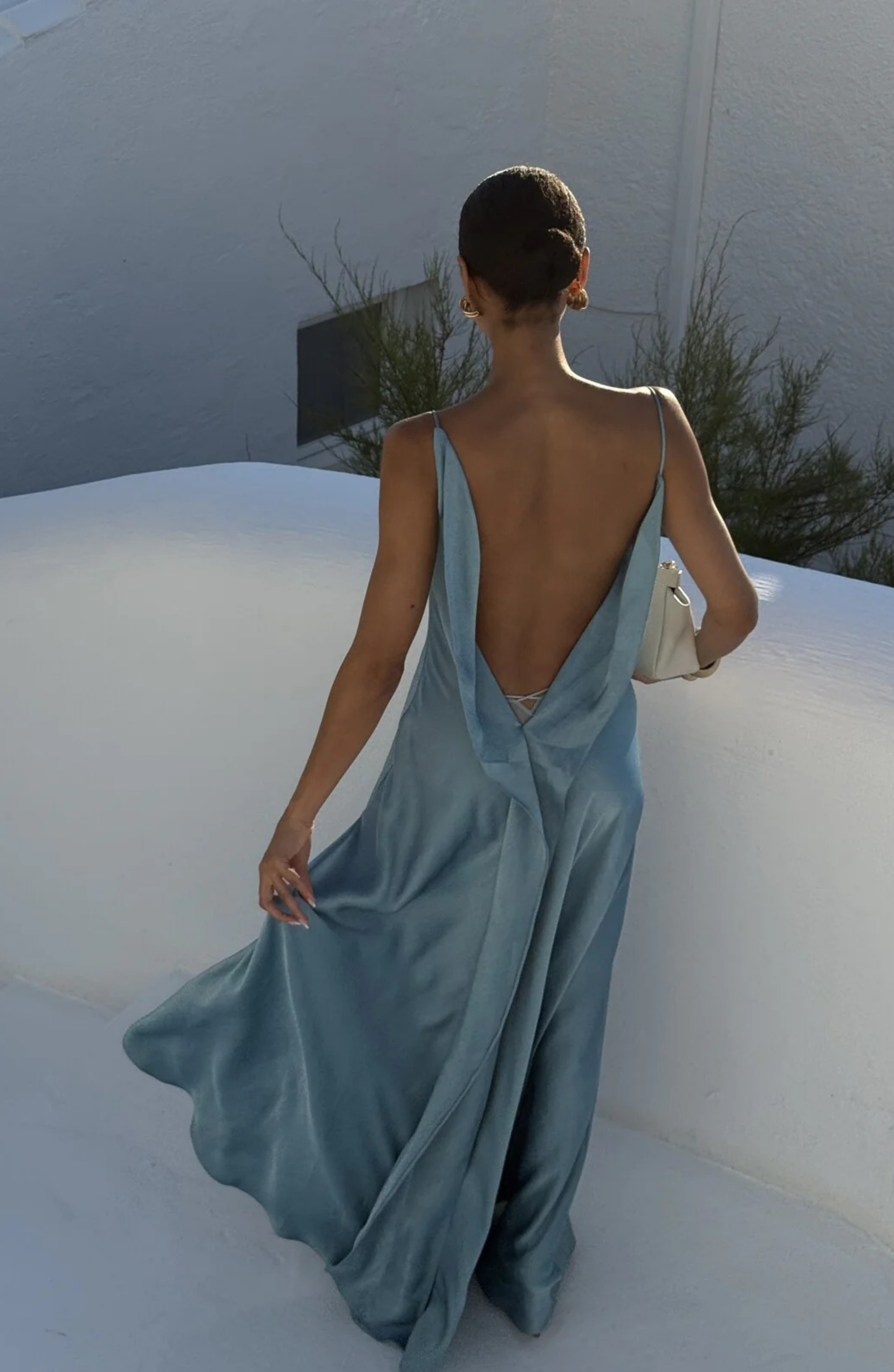 Satin Side High Slit Maxi Dress