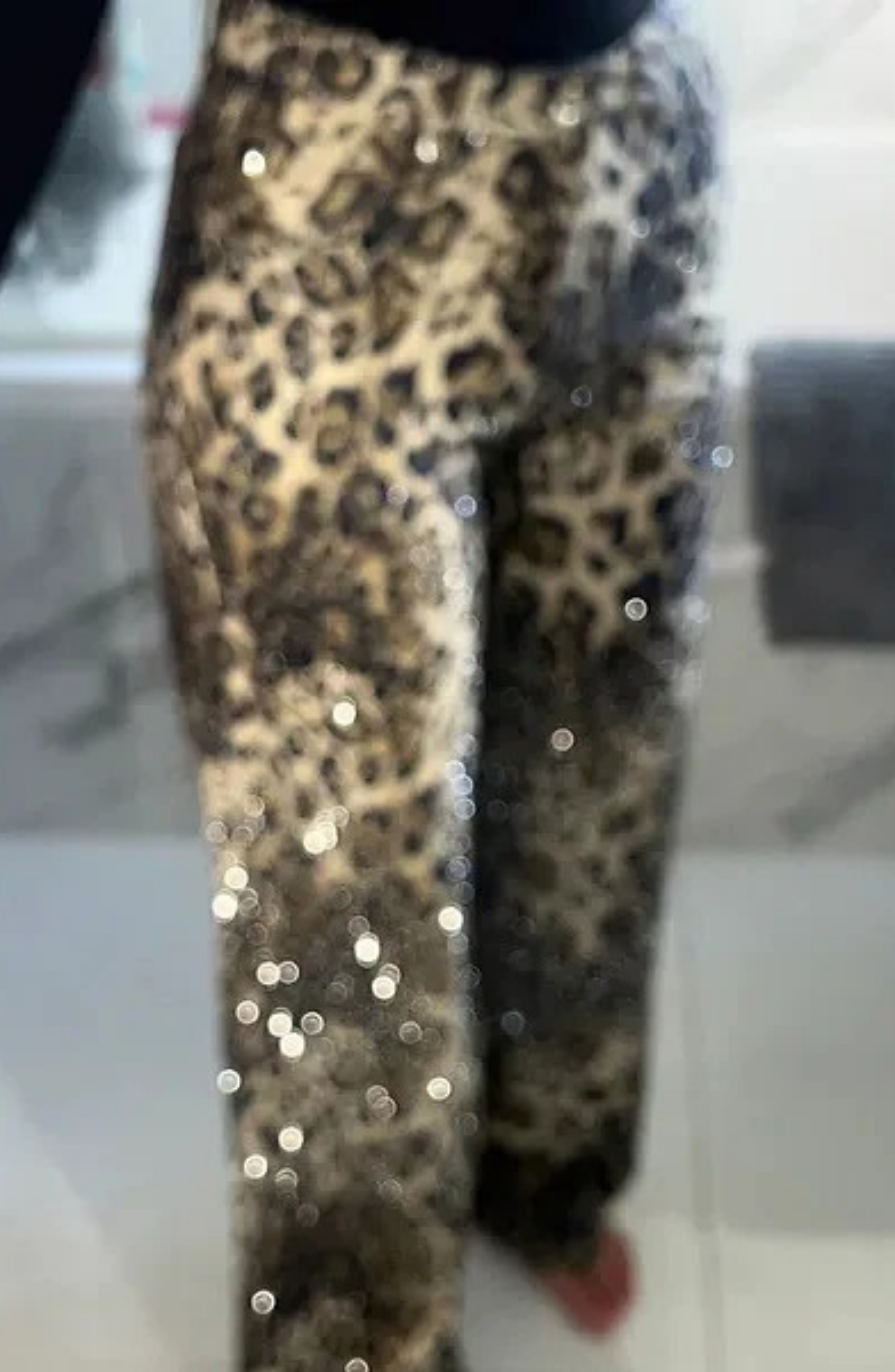Leopard Straight Diamanté Jeans