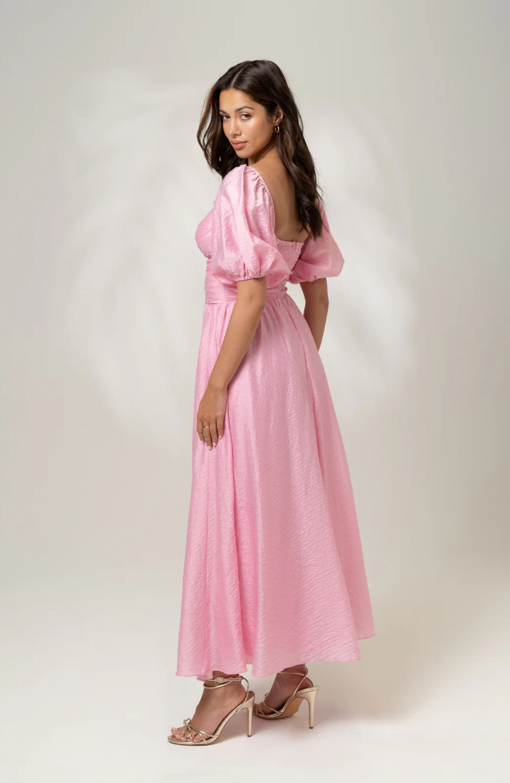 BRIDGET PUFF SLEEVE MAXI DRESS WITH SLIDE SLIT