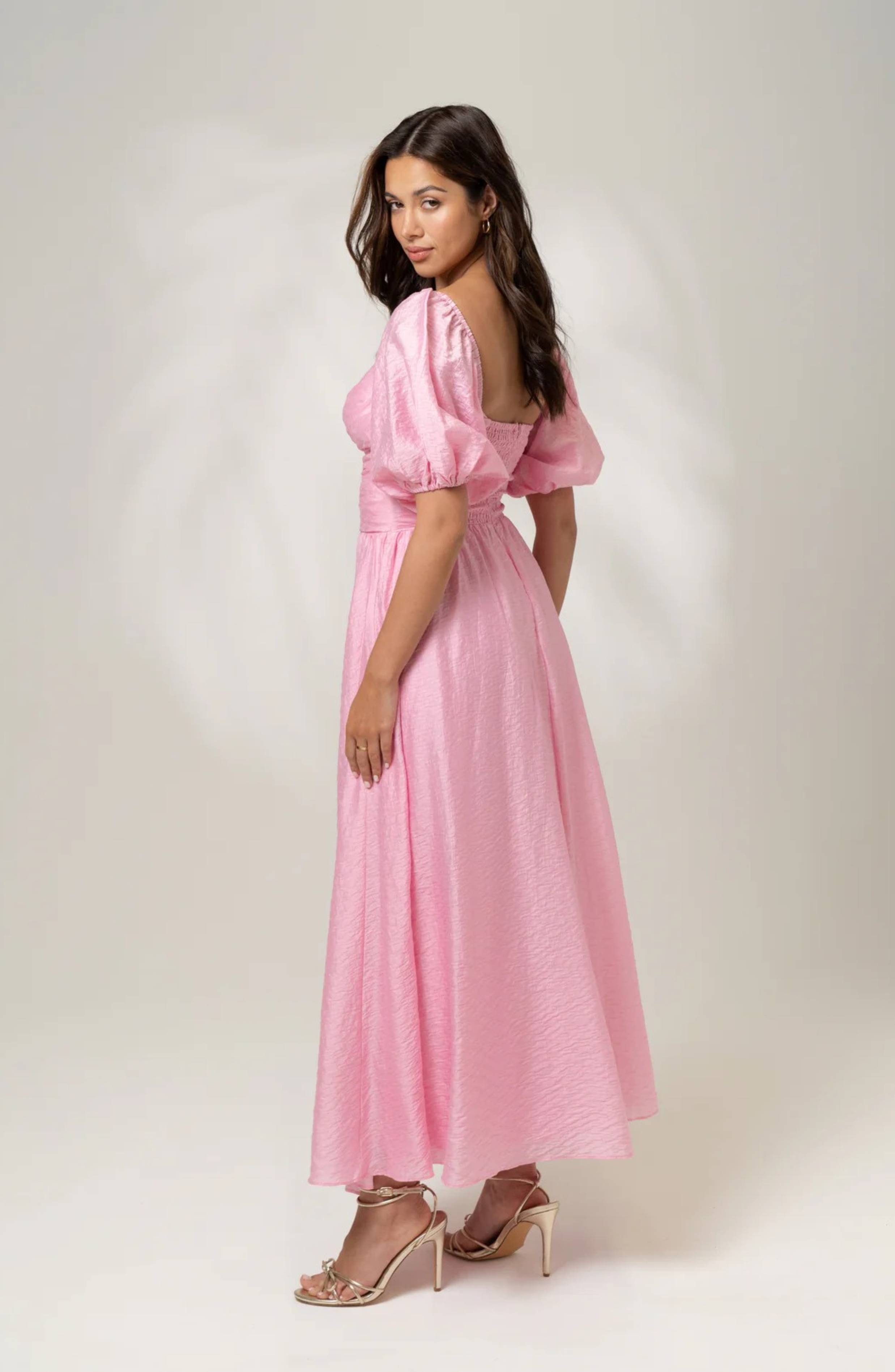 BRIDGET PUFF SLEEVE MAXI DRESS WITH SLIDE SLIT