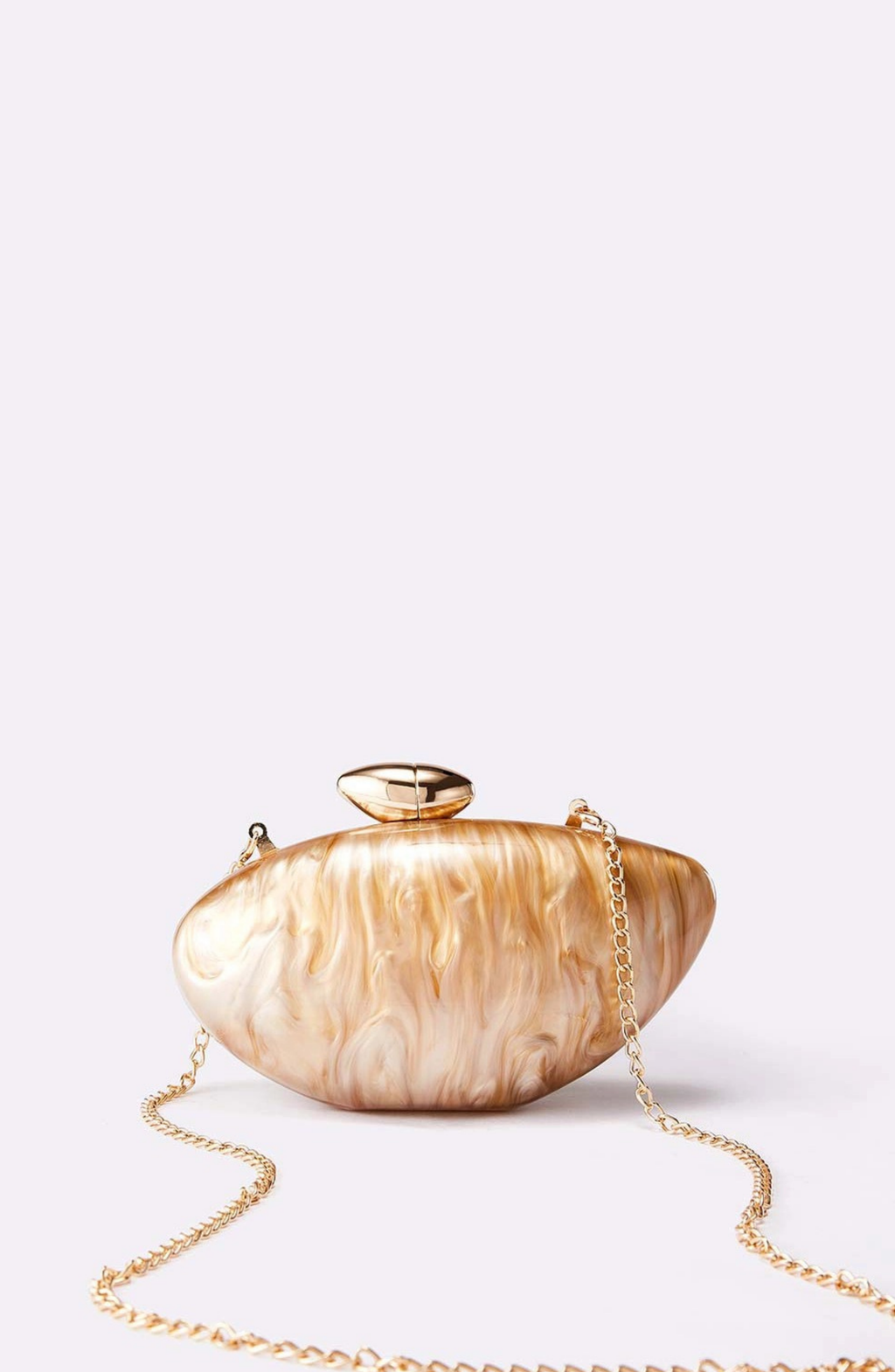 Acrylic Metal Button Clutch Bag