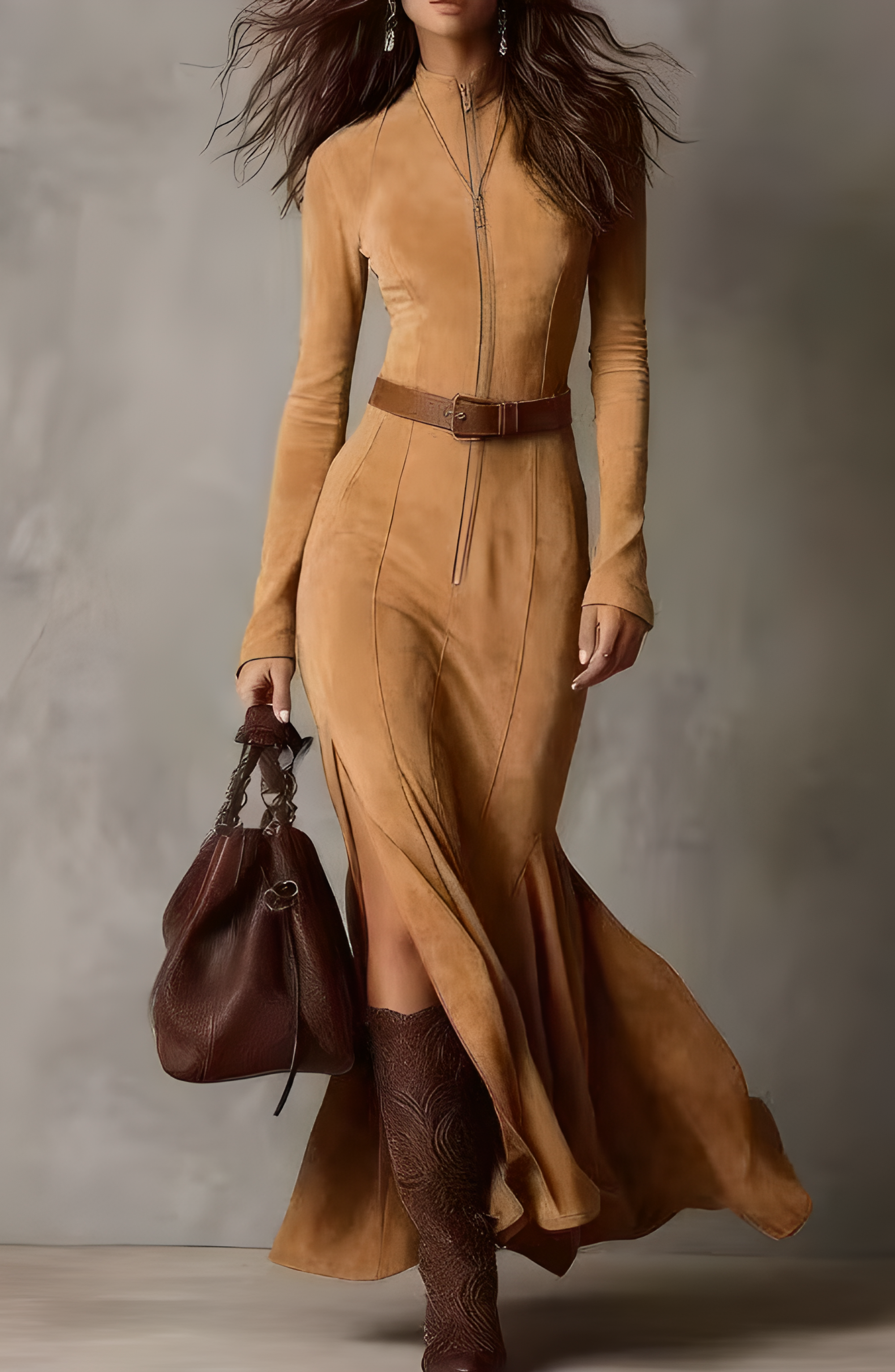 Atelier Suede Maxi Dress