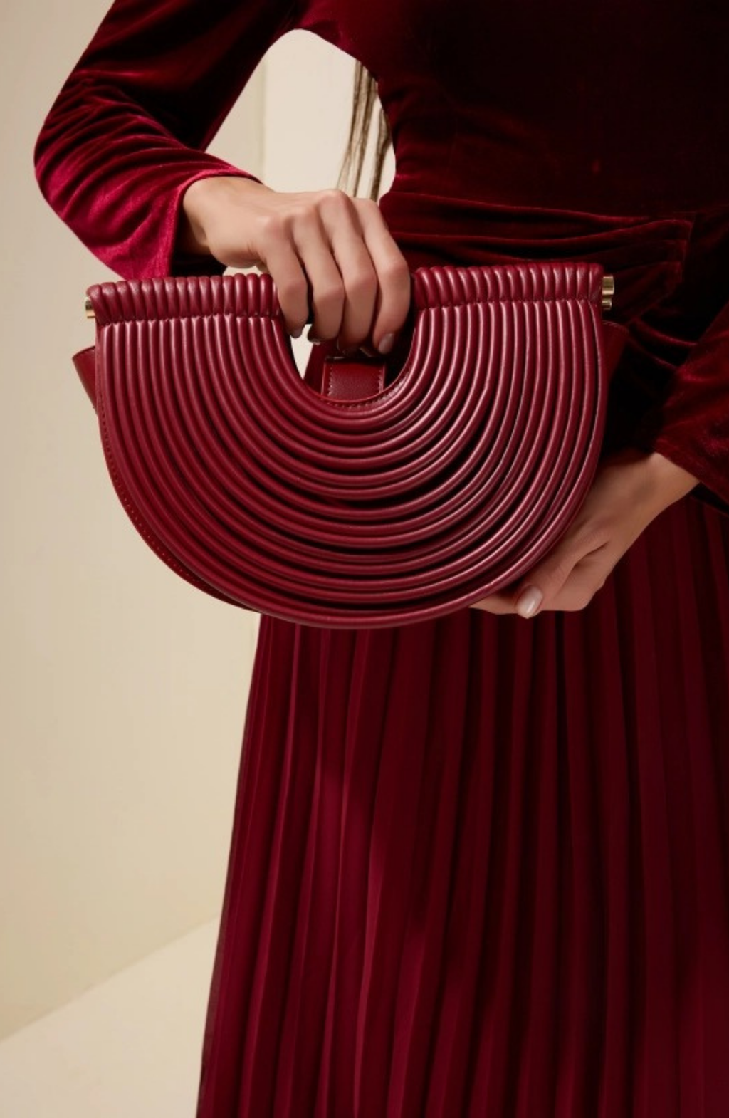 PU Semi-Circular Woven Bag