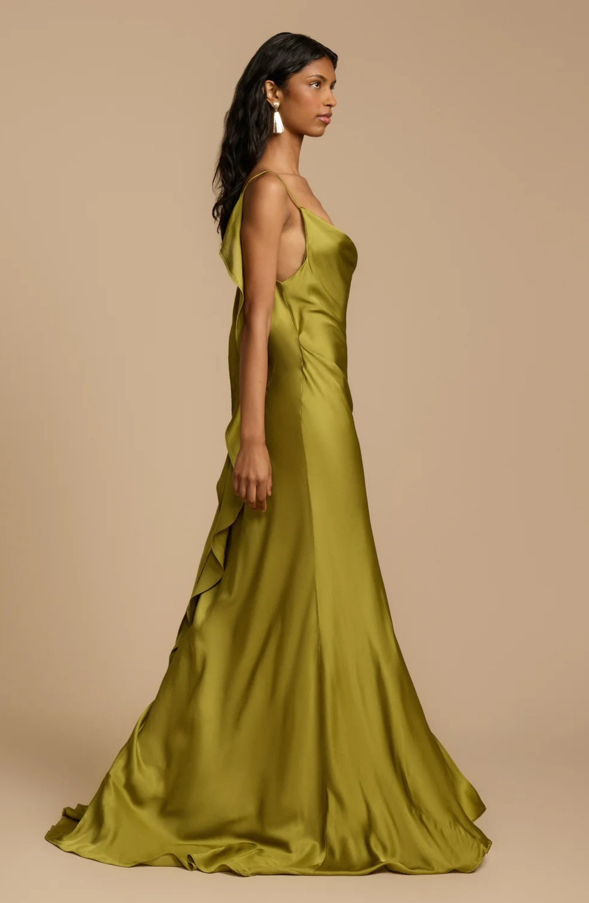 Satin Side High Slit Maxi Dress