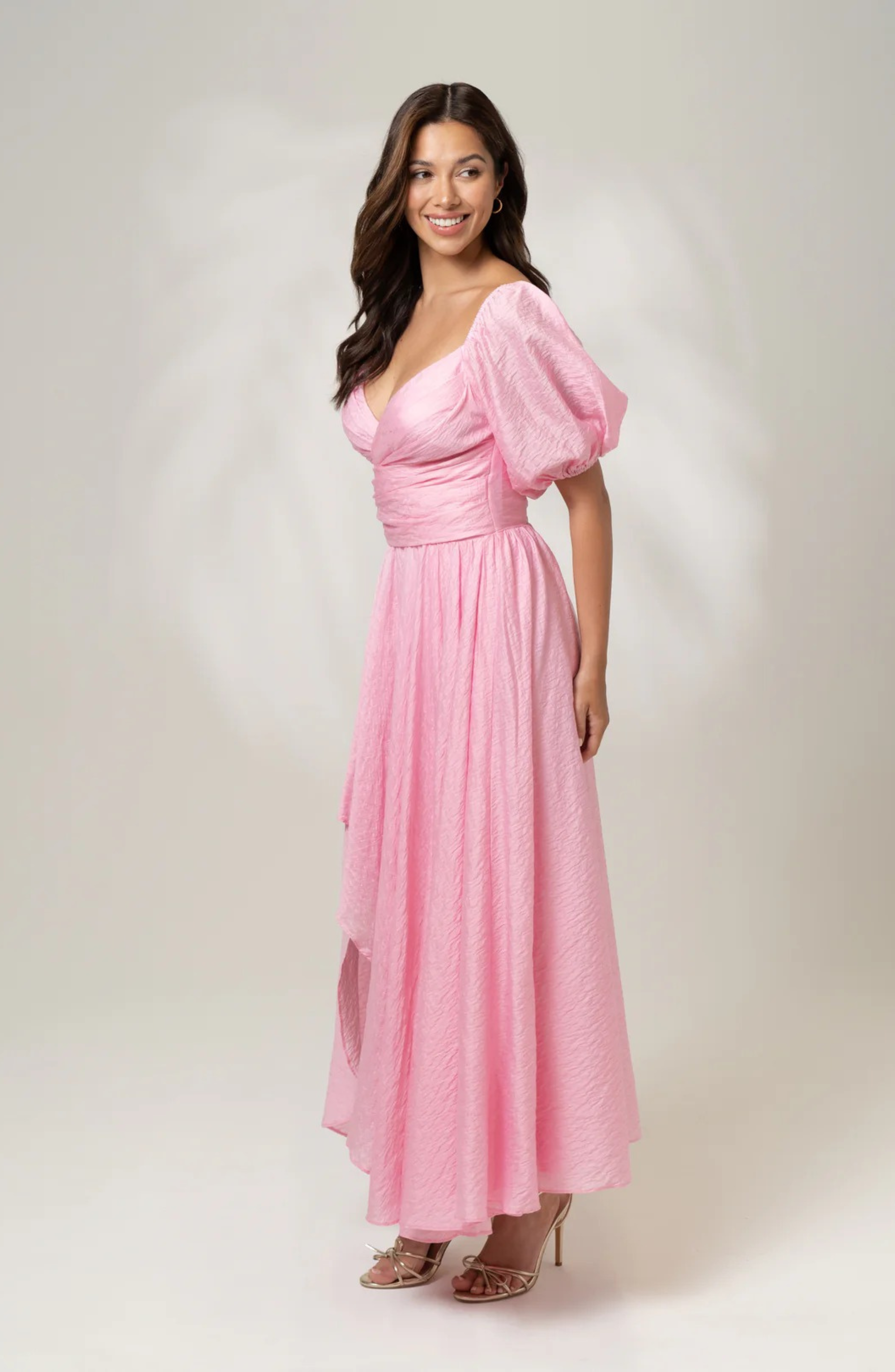 BRIDGET PUFF SLEEVE MAXI DRESS WITH SLIDE SLIT