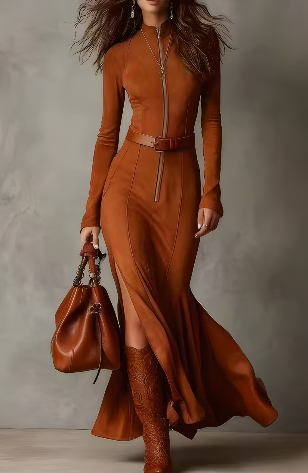 Atelier Suede Maxi Dress