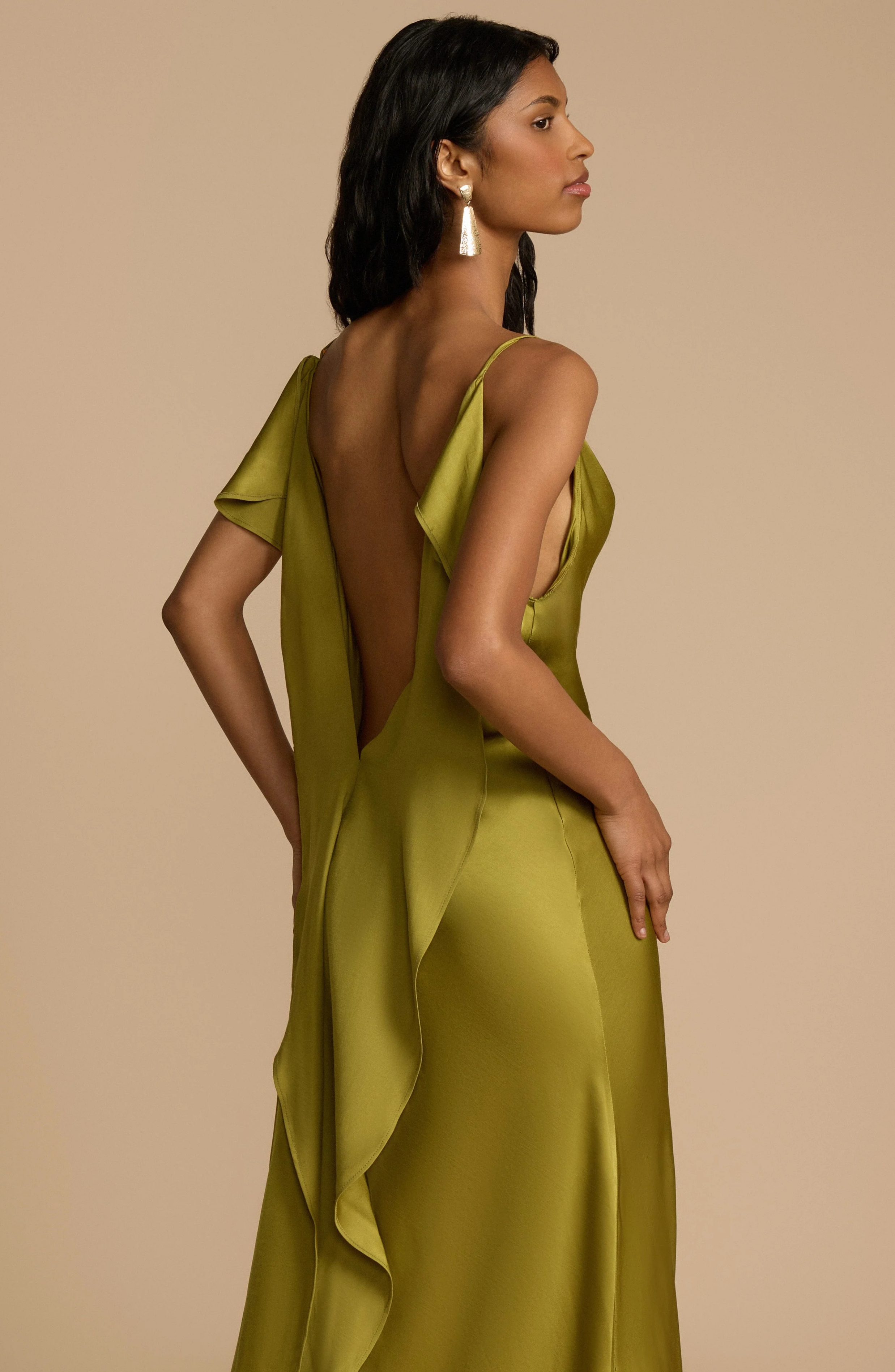 Satin Side High Slit Maxi Dress