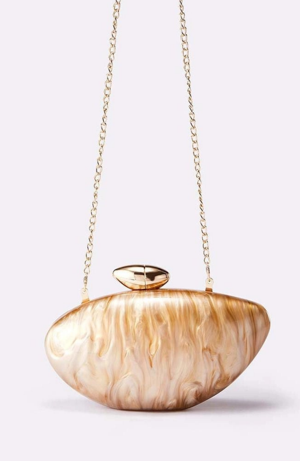 Acrylic Metal Button Clutch Bag