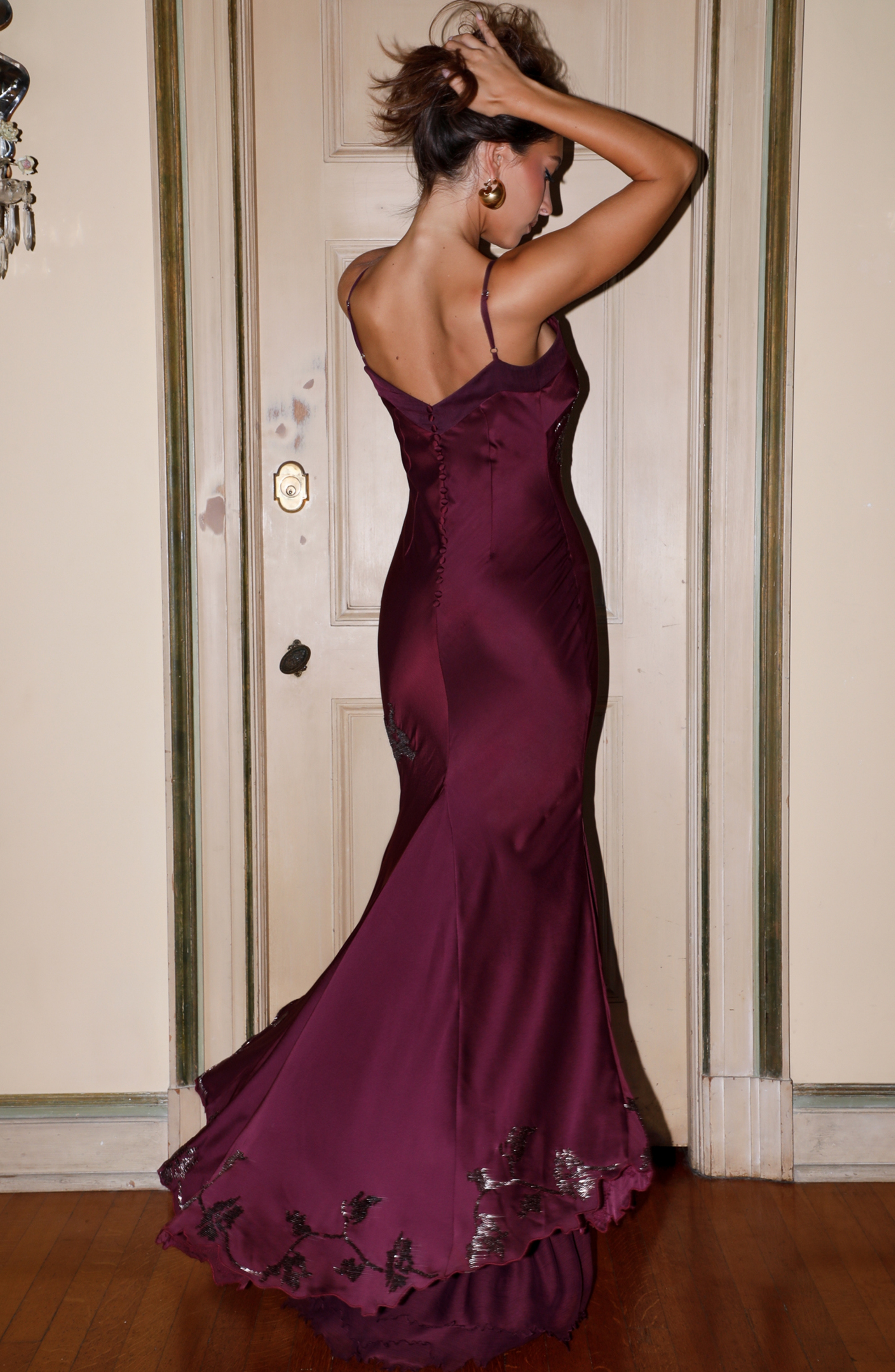 Midnight Bordeaux Maxi Dress