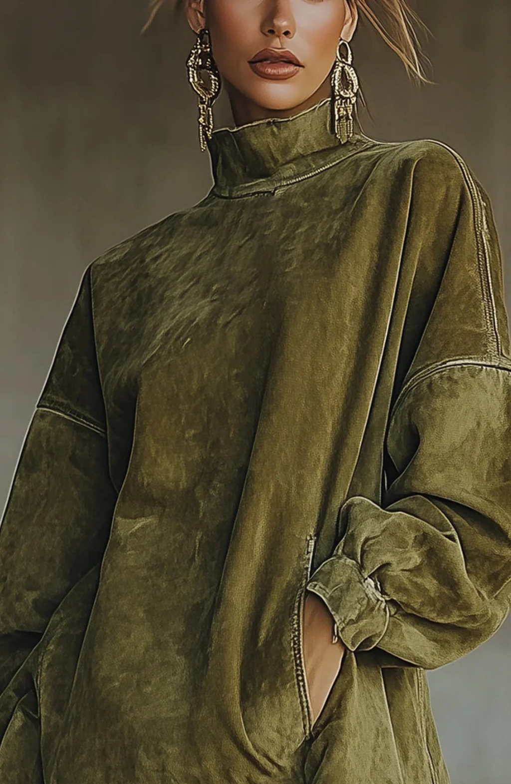 Suede Faux Oversized Dress