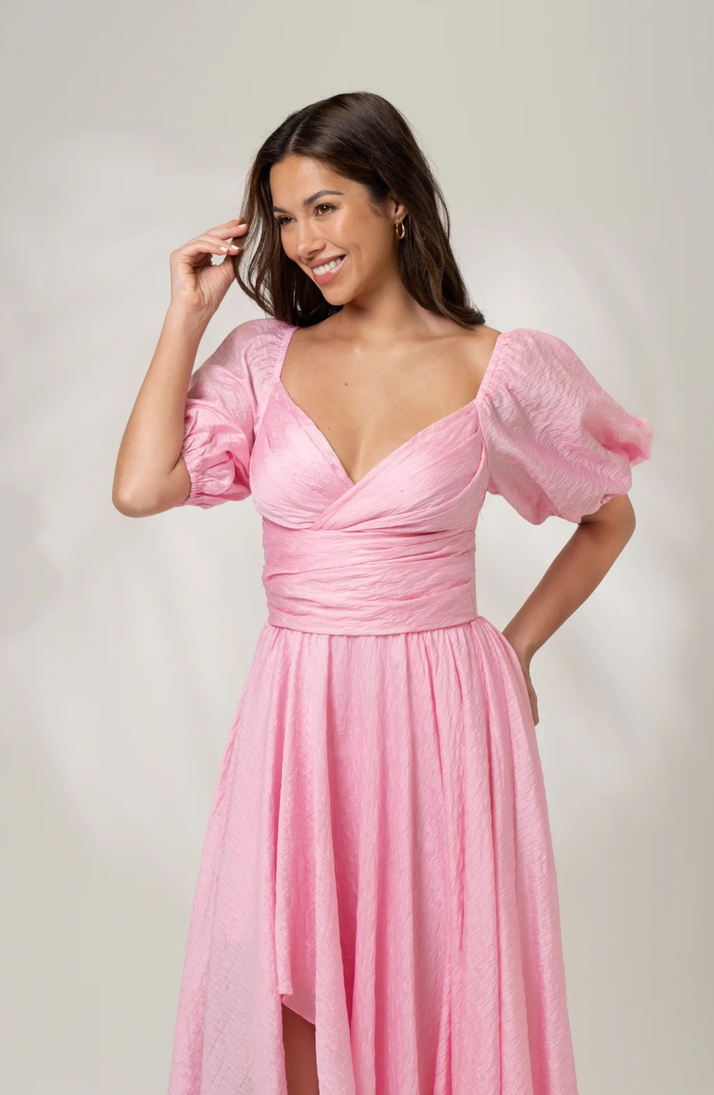 BRIDGET PUFF SLEEVE MAXI DRESS WITH SLIDE SLIT