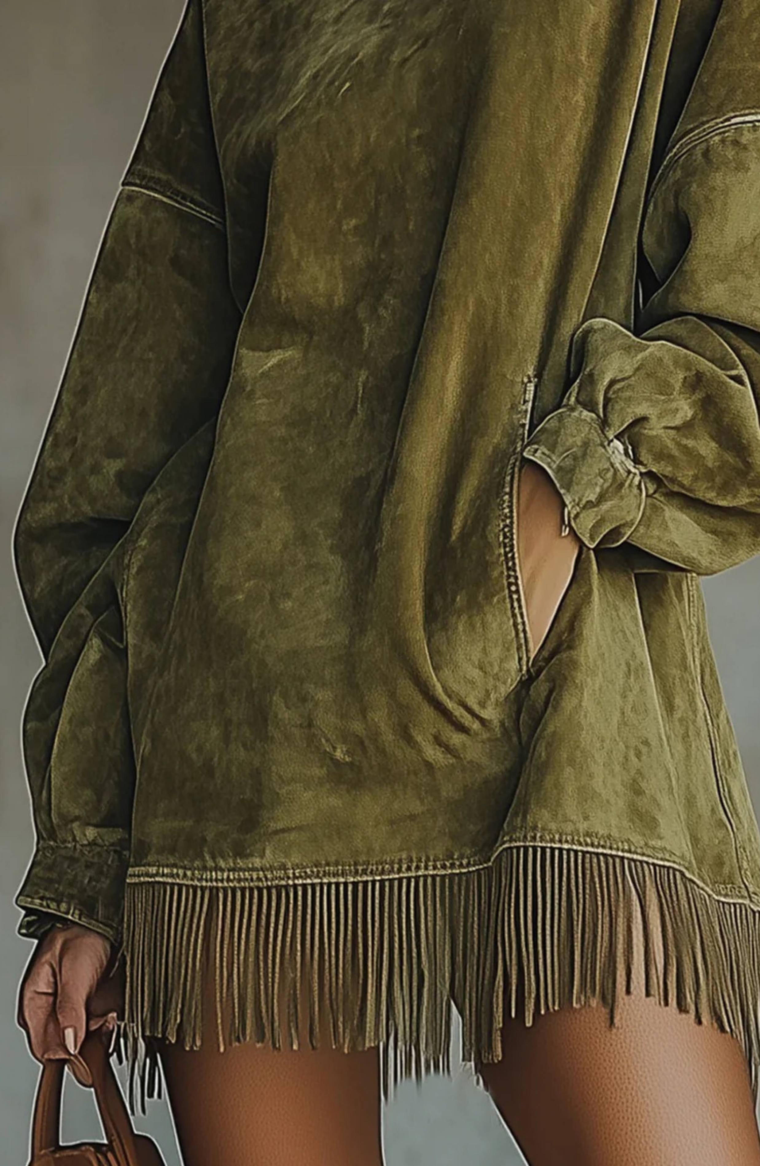 Suede Faux Oversized Dress