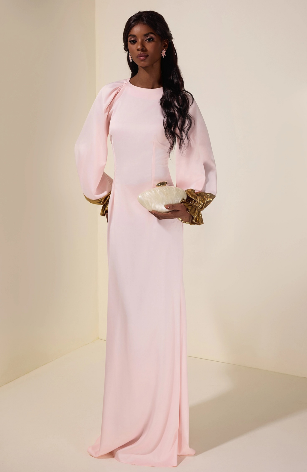 Acrylic Metal Button Clutch Bag