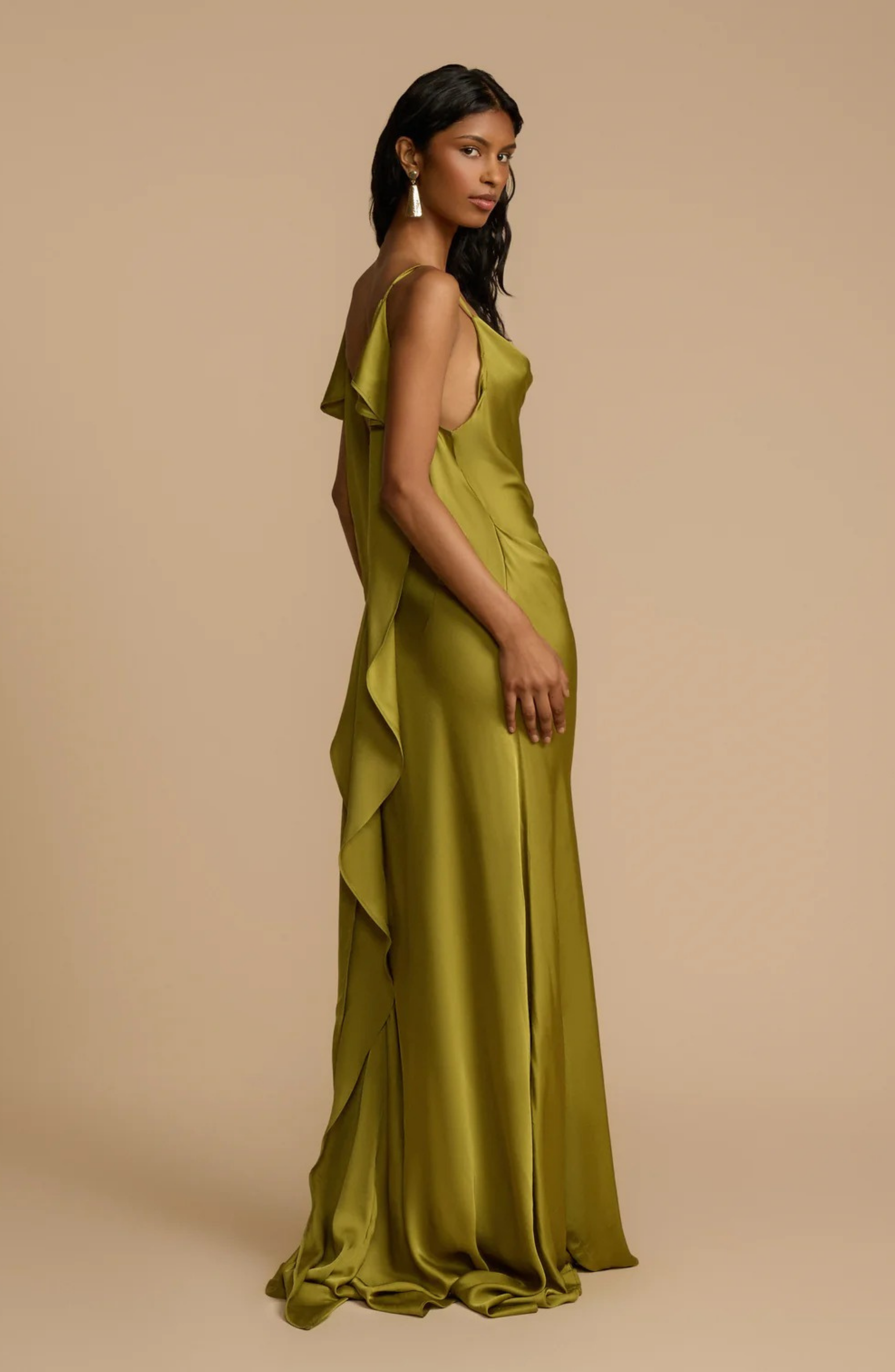 Satin Side High Slit Maxi Dress