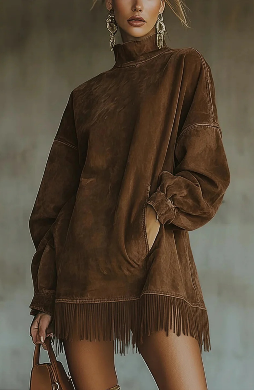 Suede Faux Oversized Dress