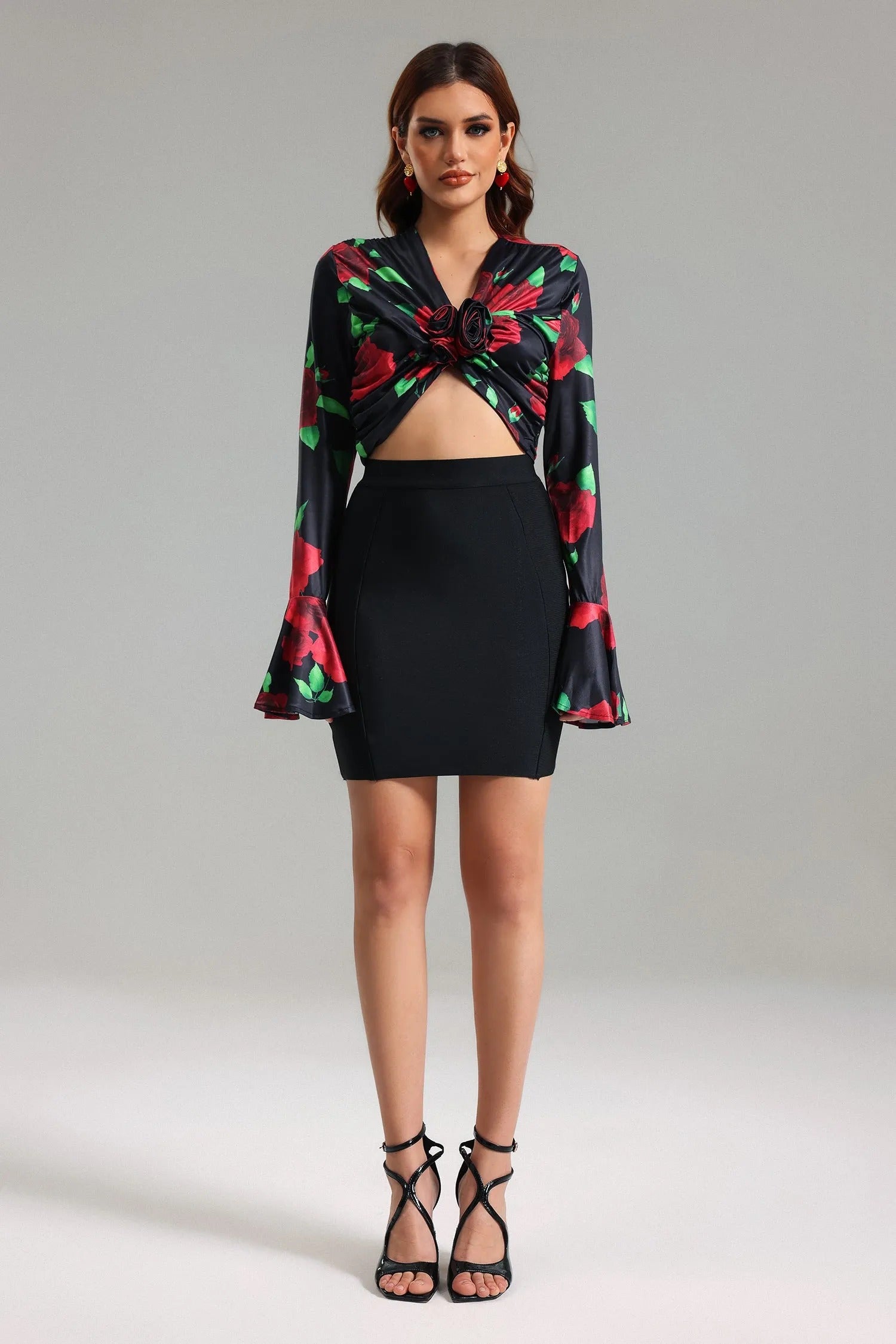 FERN BELL SLEEVES PRINTED TOP